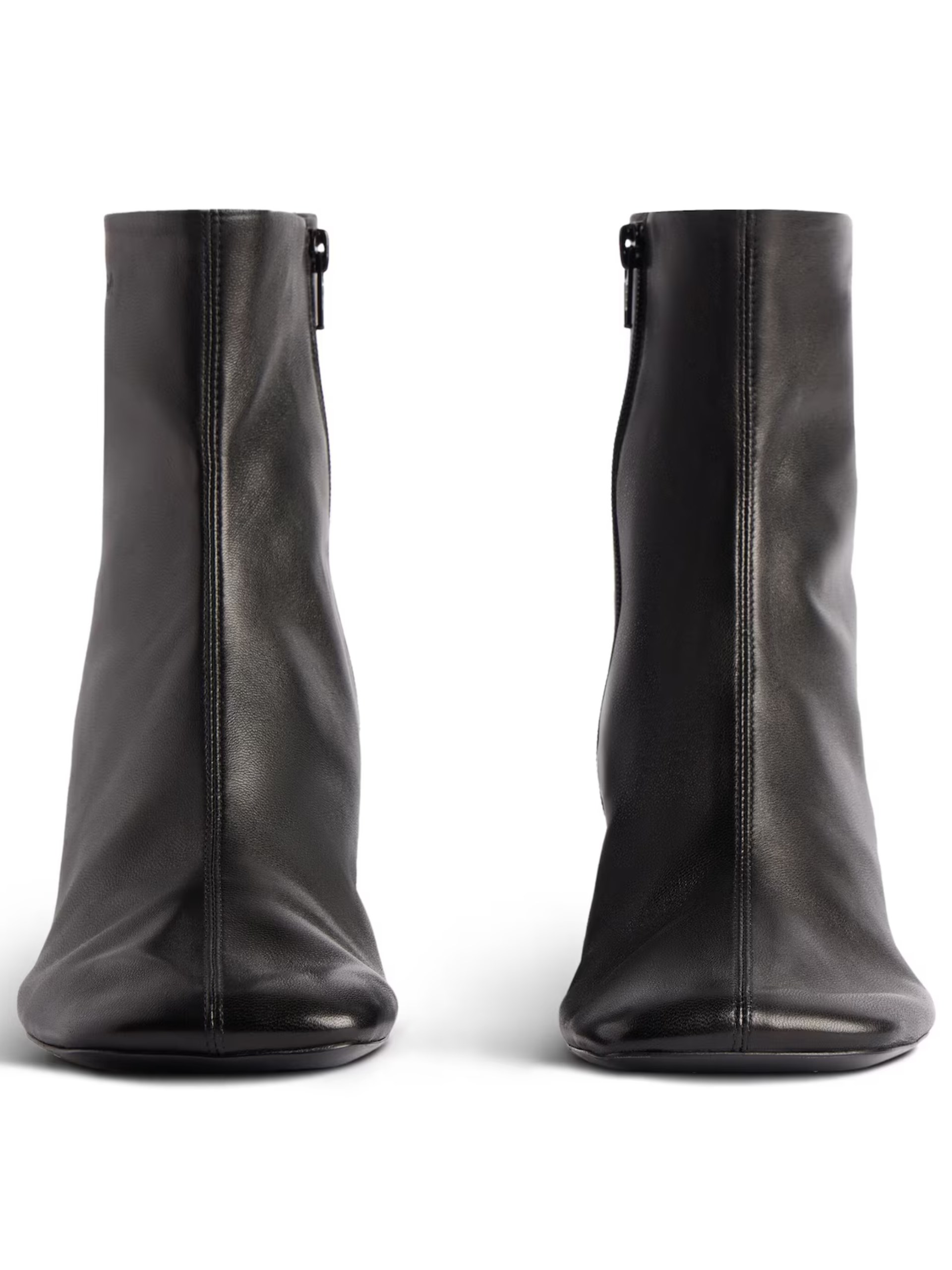 Balenciaga black leather heeled boots
