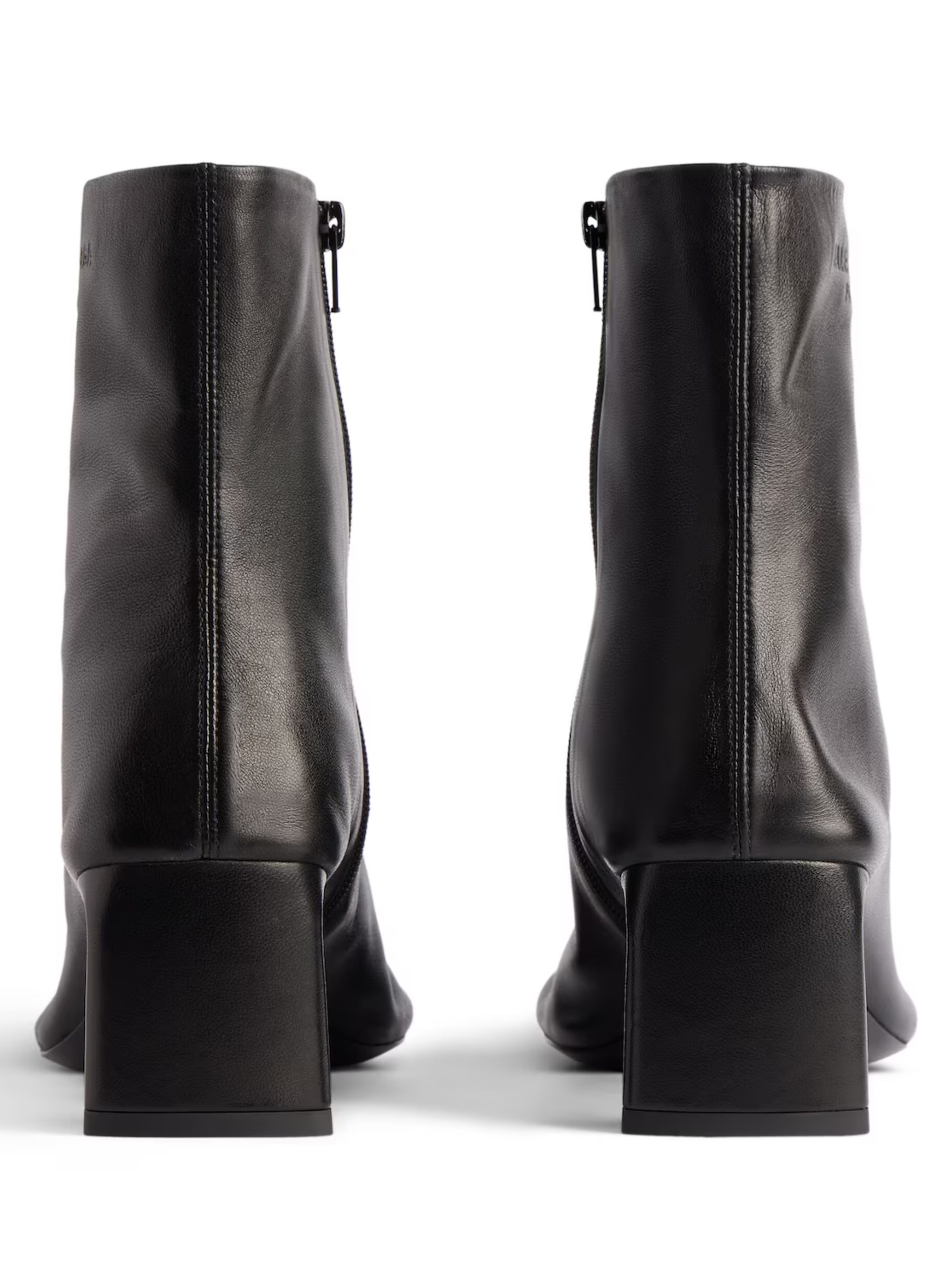 Balenciaga black leather heeled boots