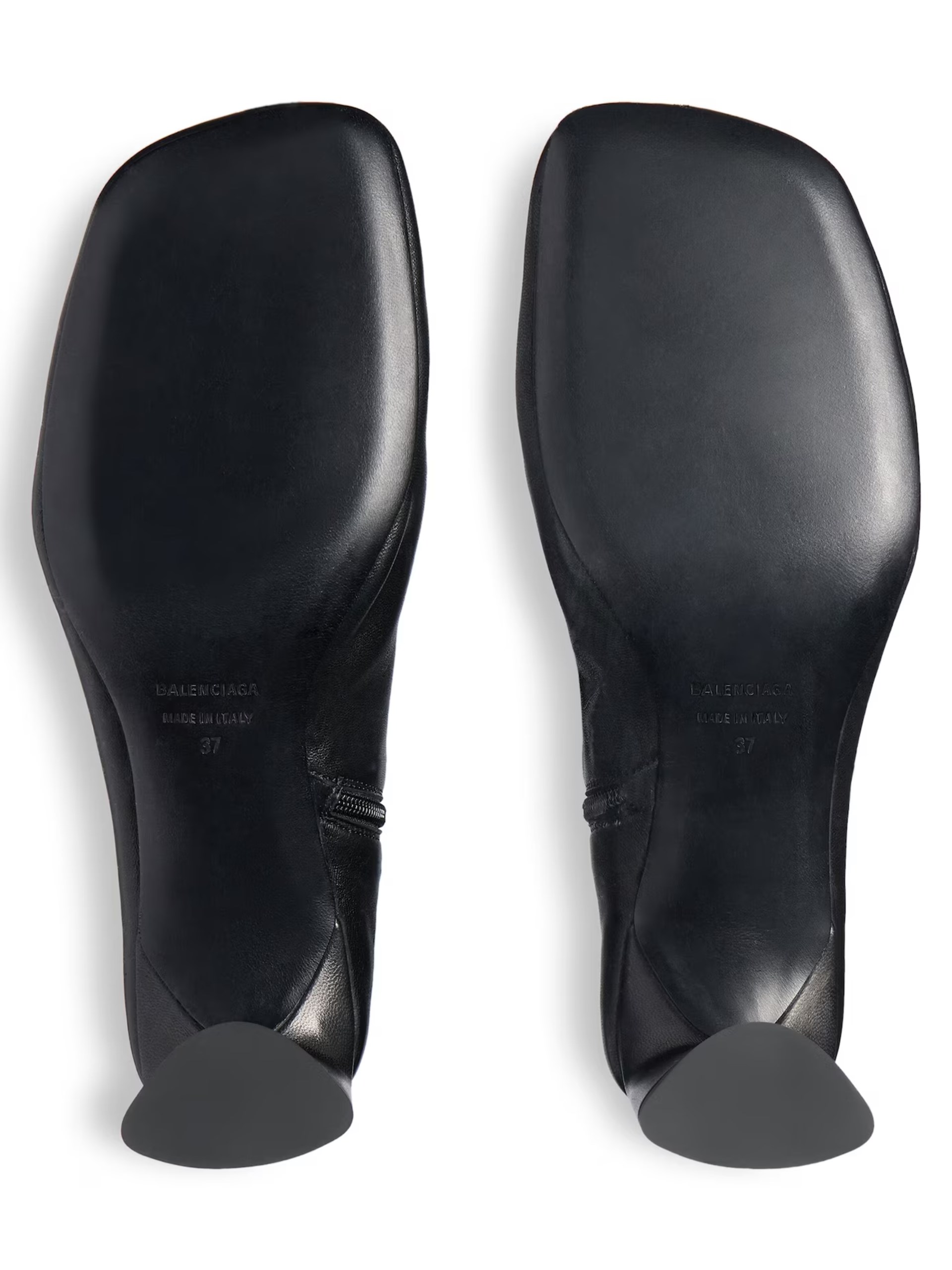 Balenciaga black leather heeled boots