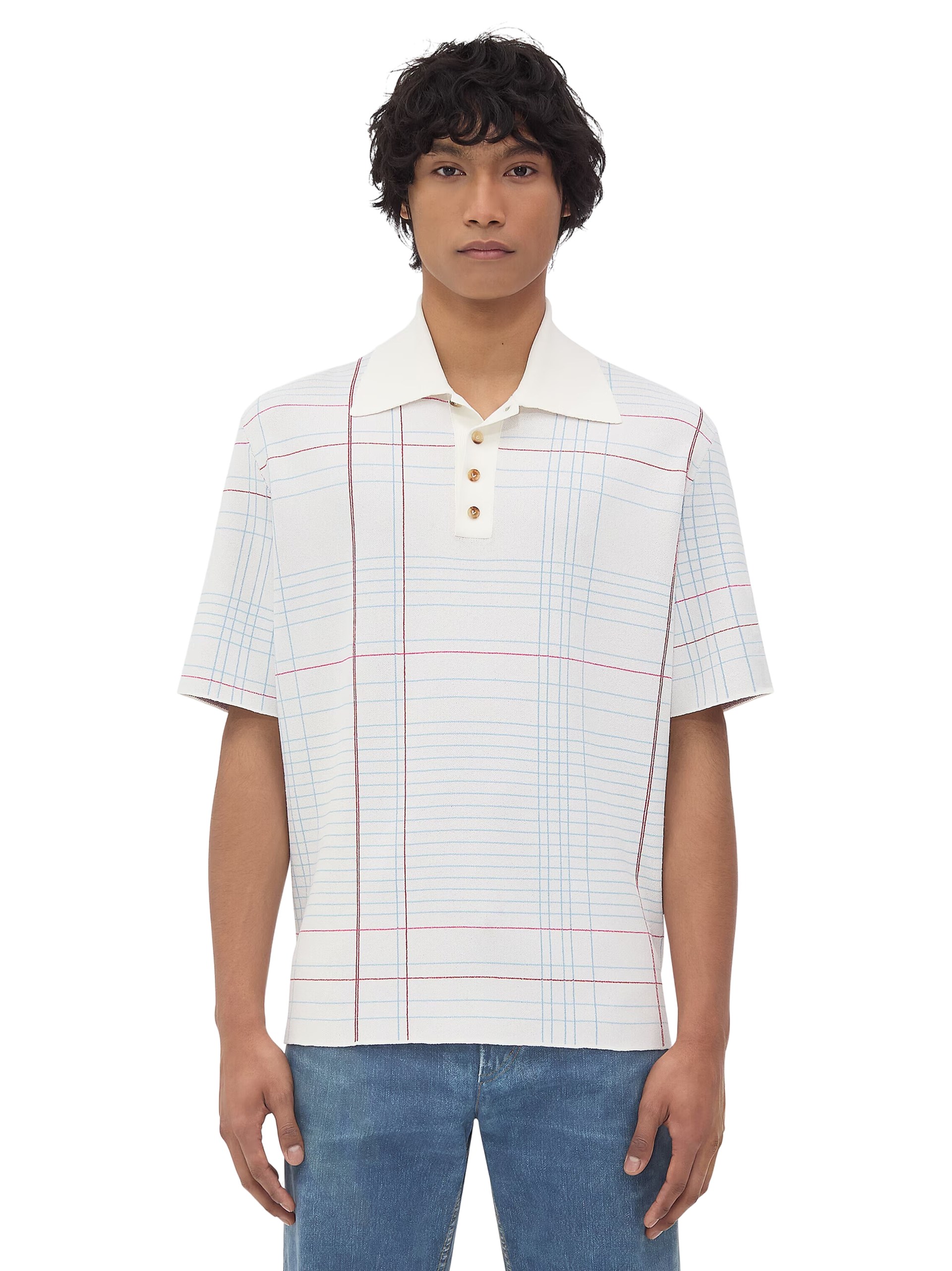 Bottega Veneta men's polo shirt in a geometric print