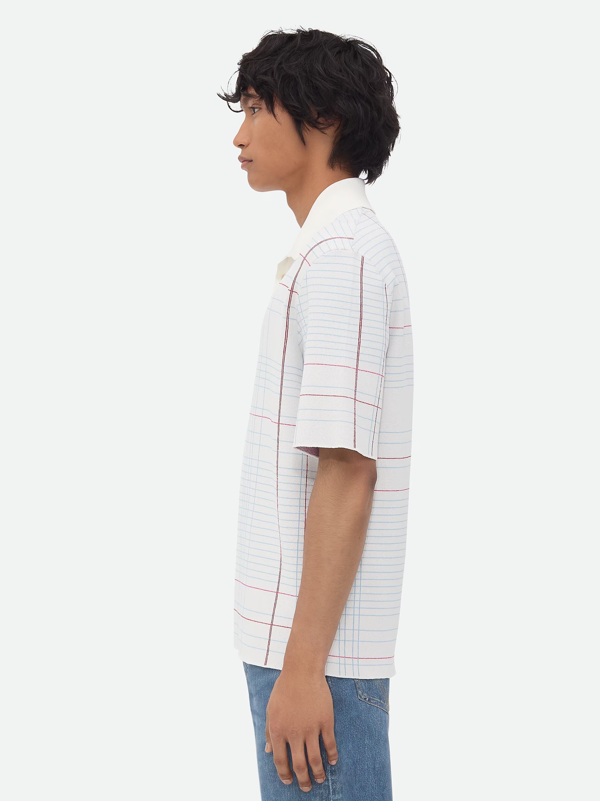 Bottega Veneta men's polo shirt in a geometric print
