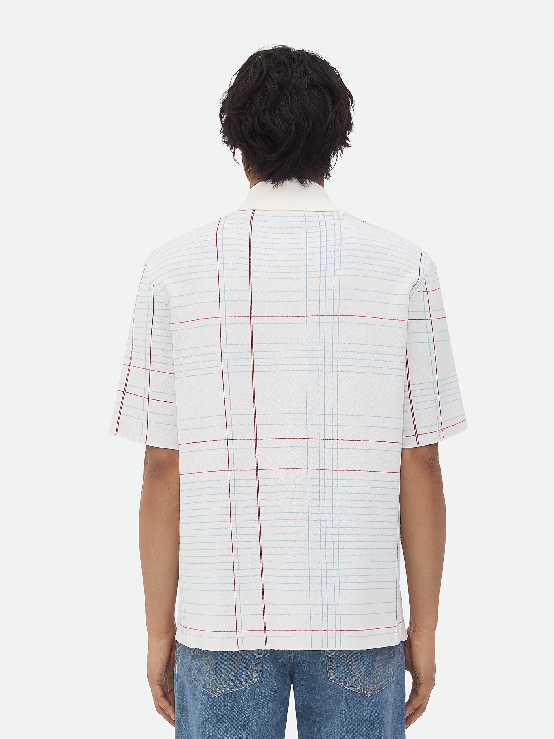Bottega Veneta men's polo shirt in a geometric print