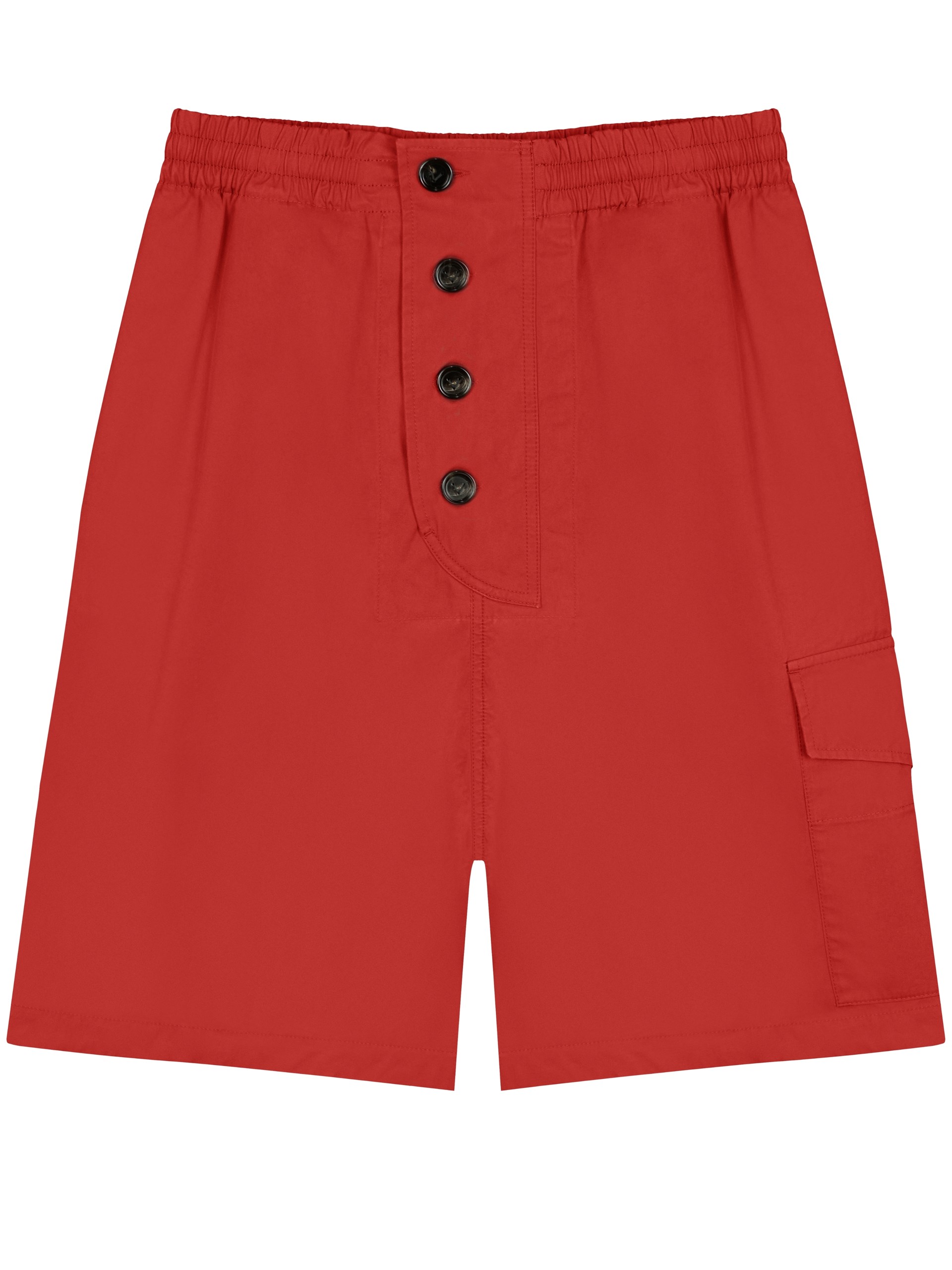 Bottega Veneta men's red shorts with contrasting buttons