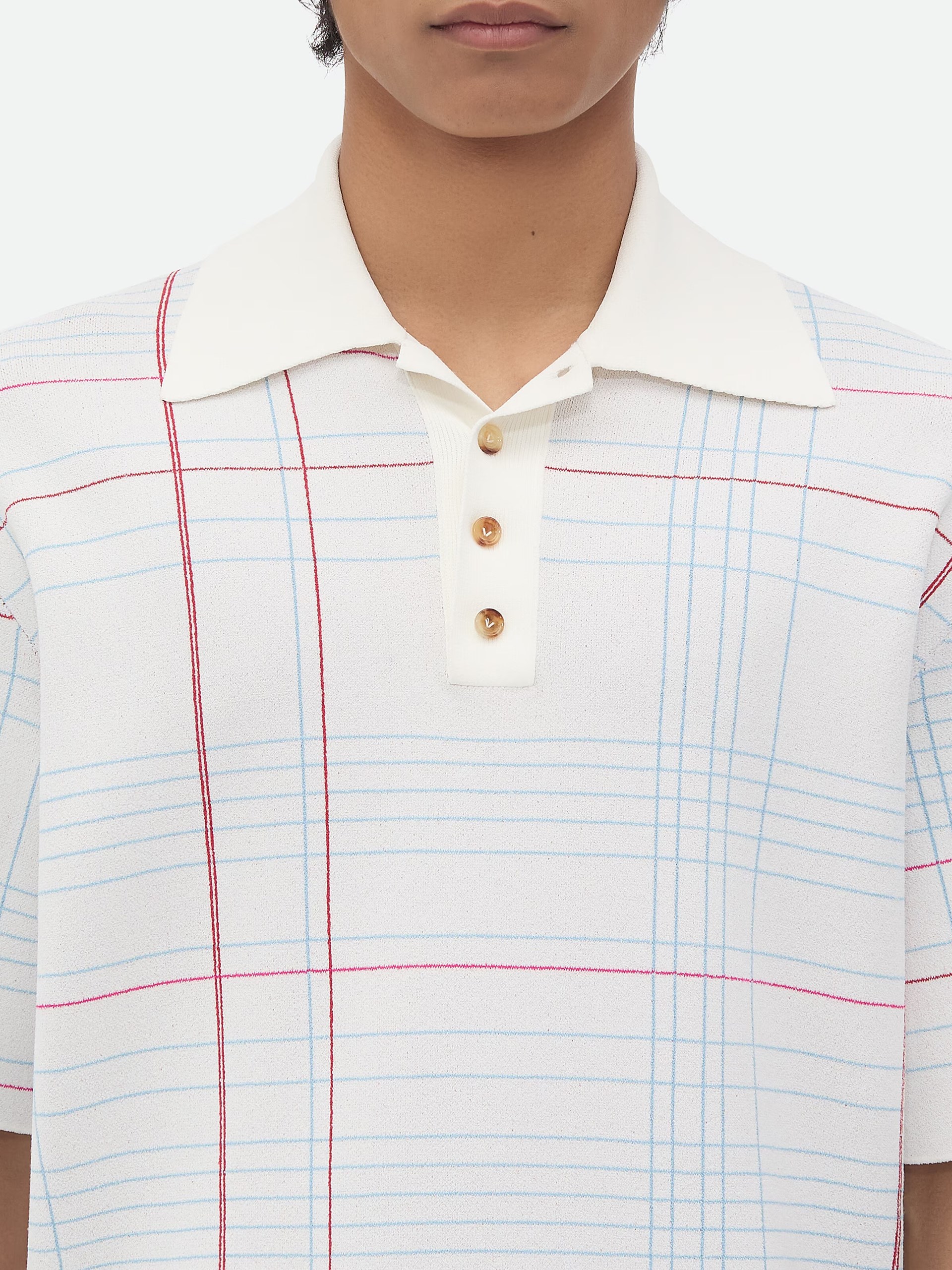 Bottega Veneta men's polo shirt in a geometric print