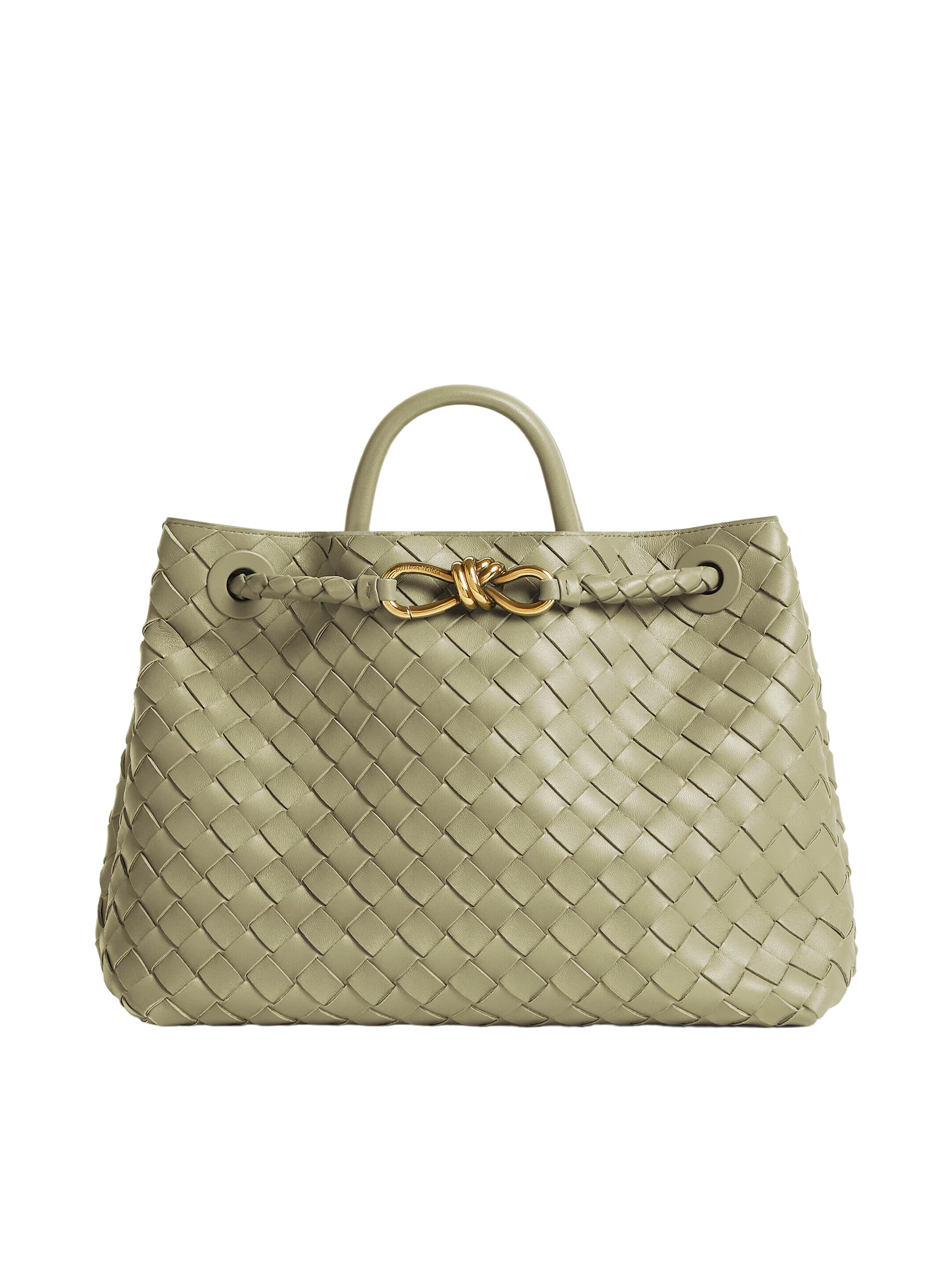 Light green Bottega Veneta Andiamo bag in soft Intrecciato leather