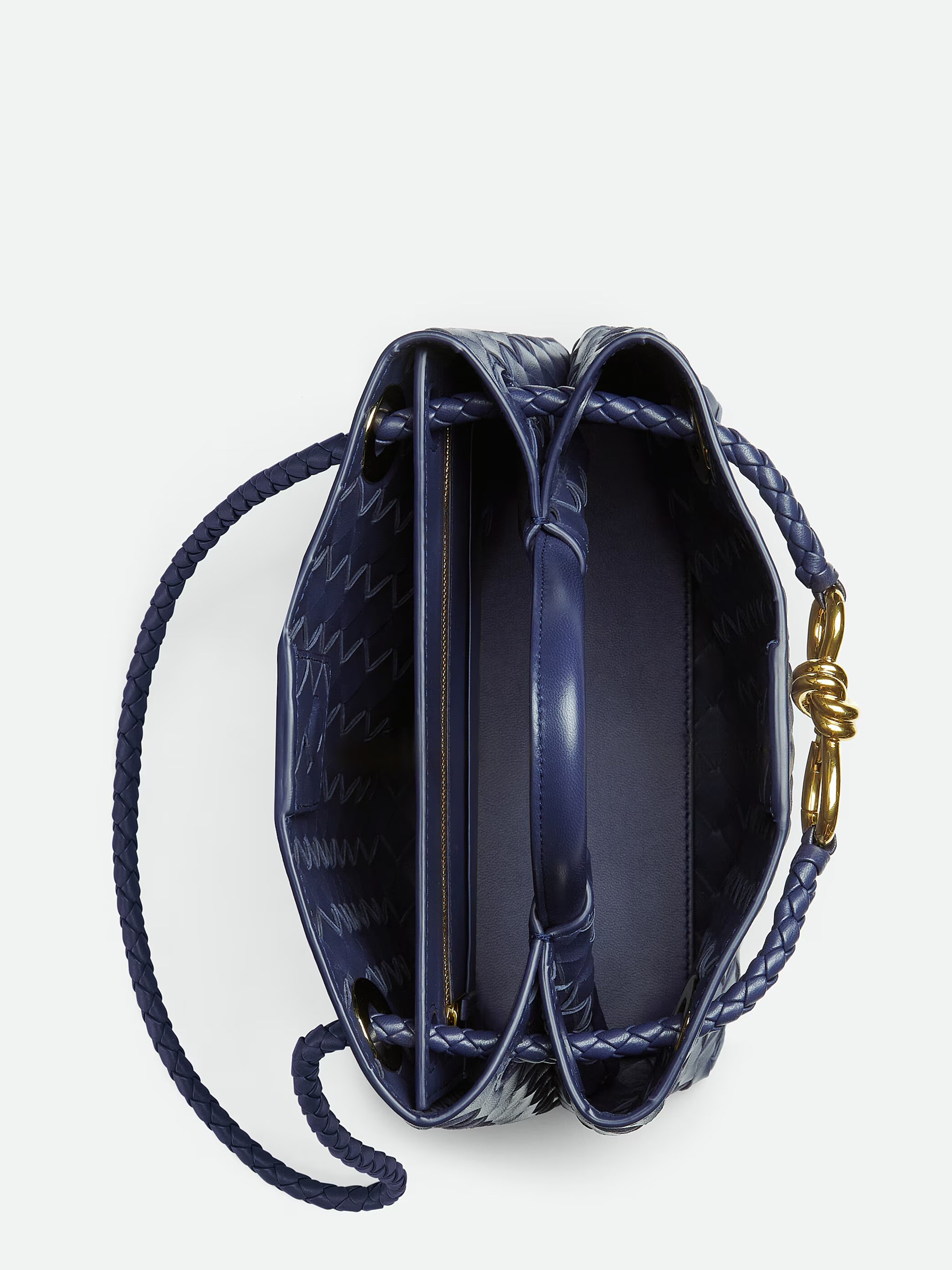 Blue Bottega Veneta Small Andiamo bag in soft Intrecciato leather