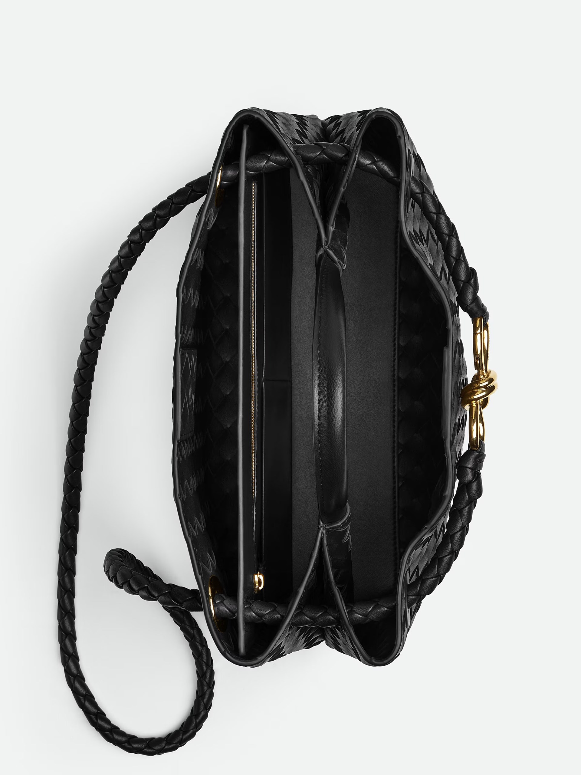 Black Bottega Veneta Medium Andiamo bag in soft Intrecciato leather
