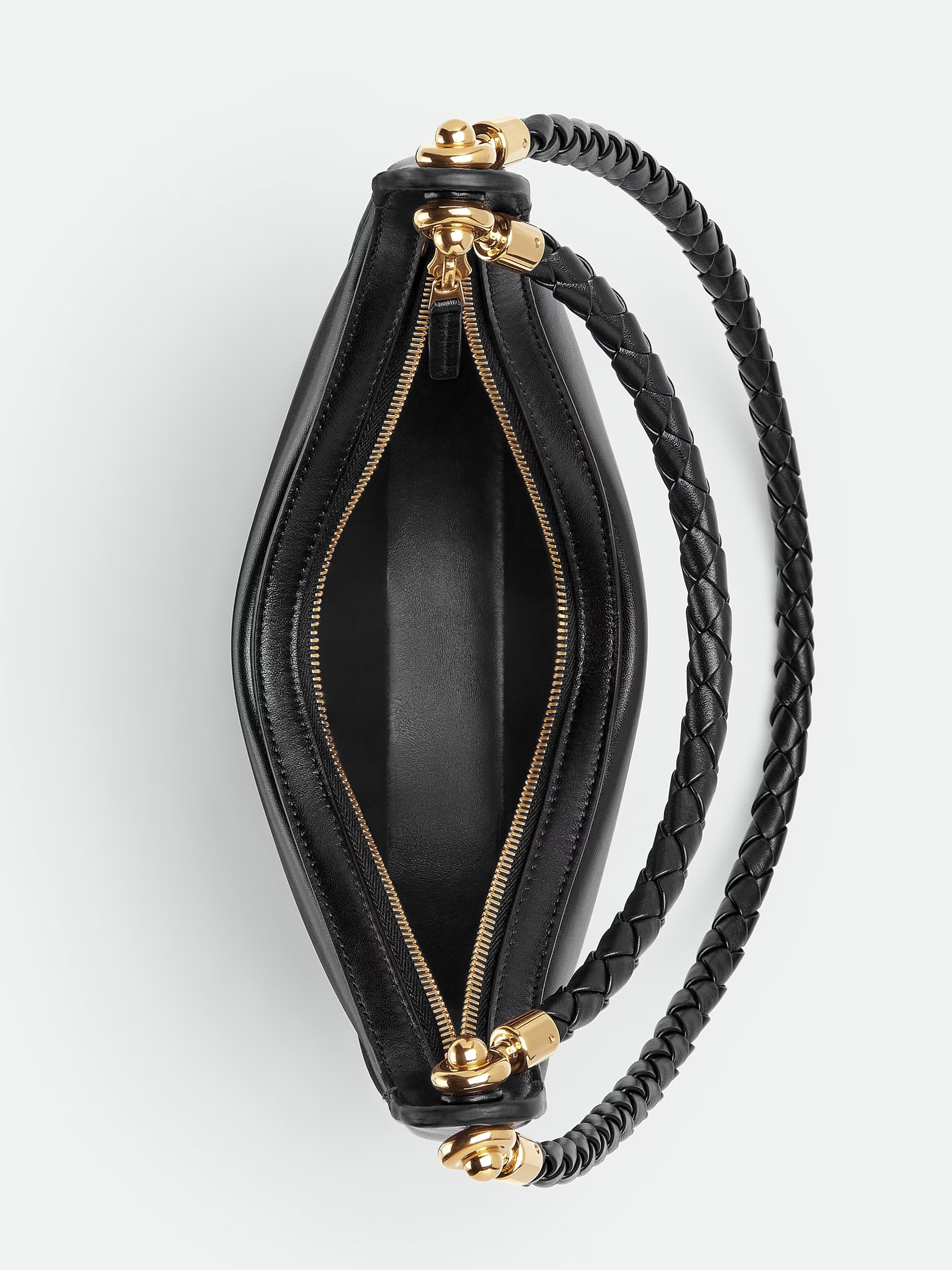 Чорна сумка Bottega Veneta Hula Hoop з гладкої шкіри