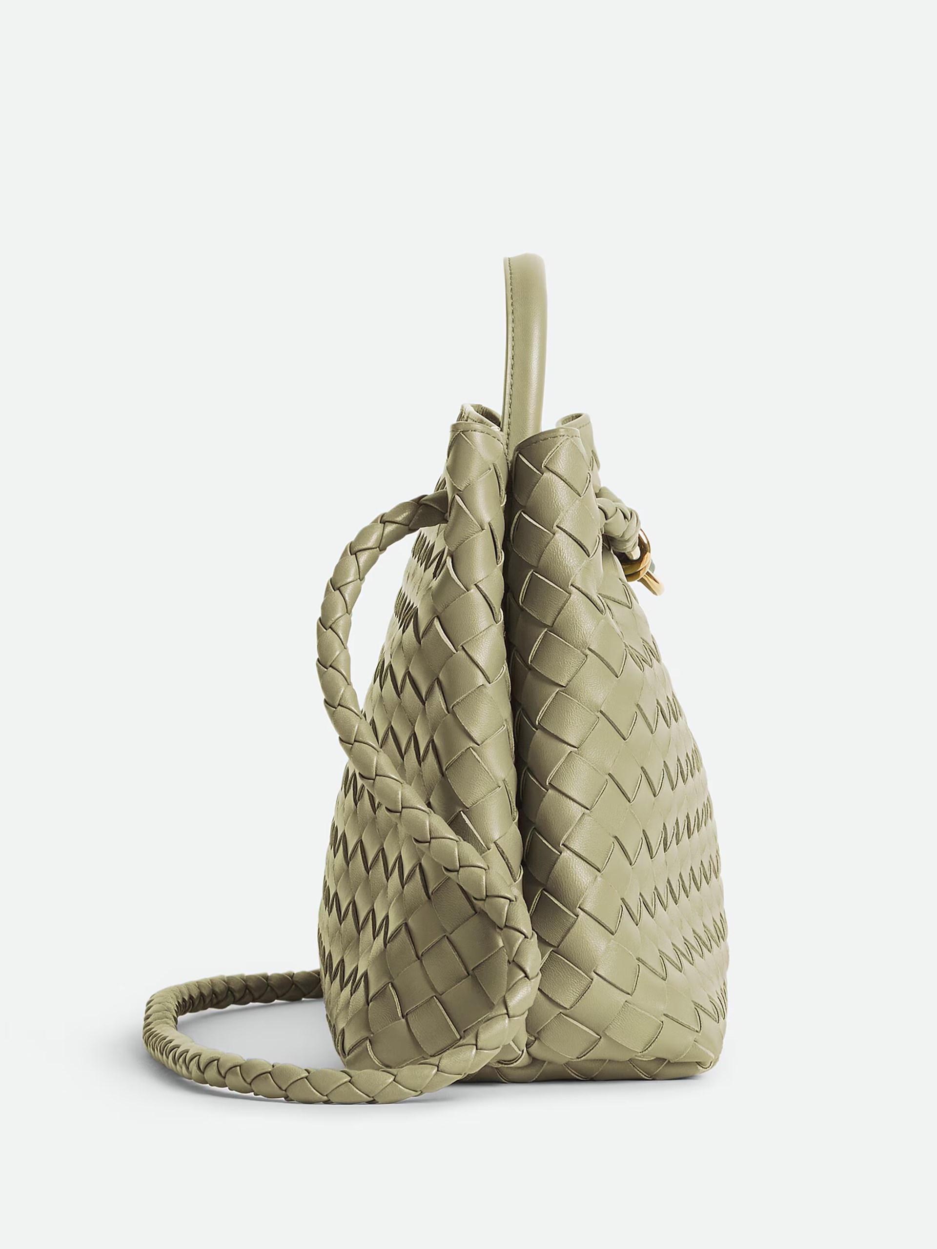 Light green Bottega Veneta Andiamo bag in soft Intrecciato leather