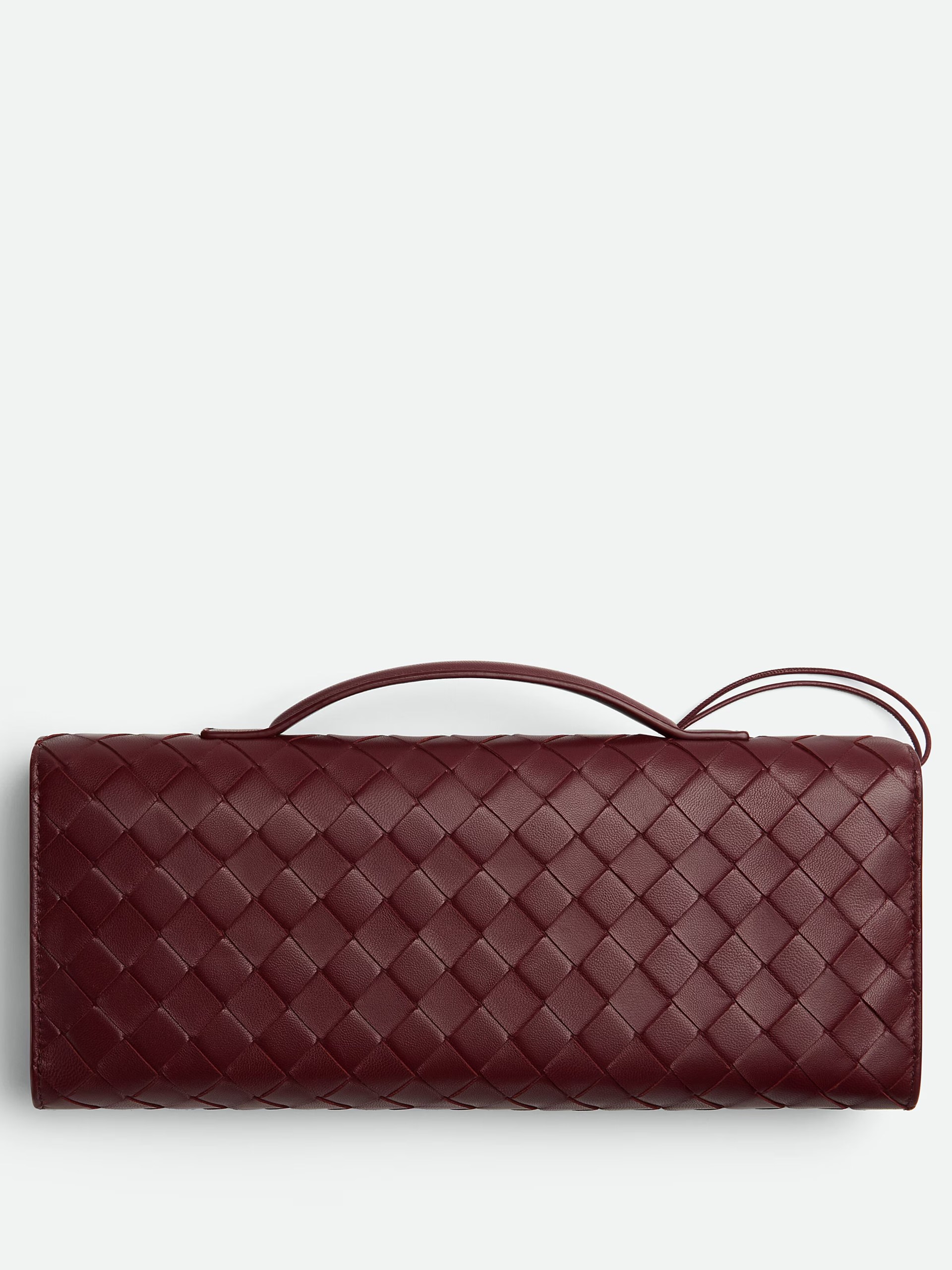 Сумка-клатч Bottega Veneta з м'якої шкіри Intrecciato кольору бургунді