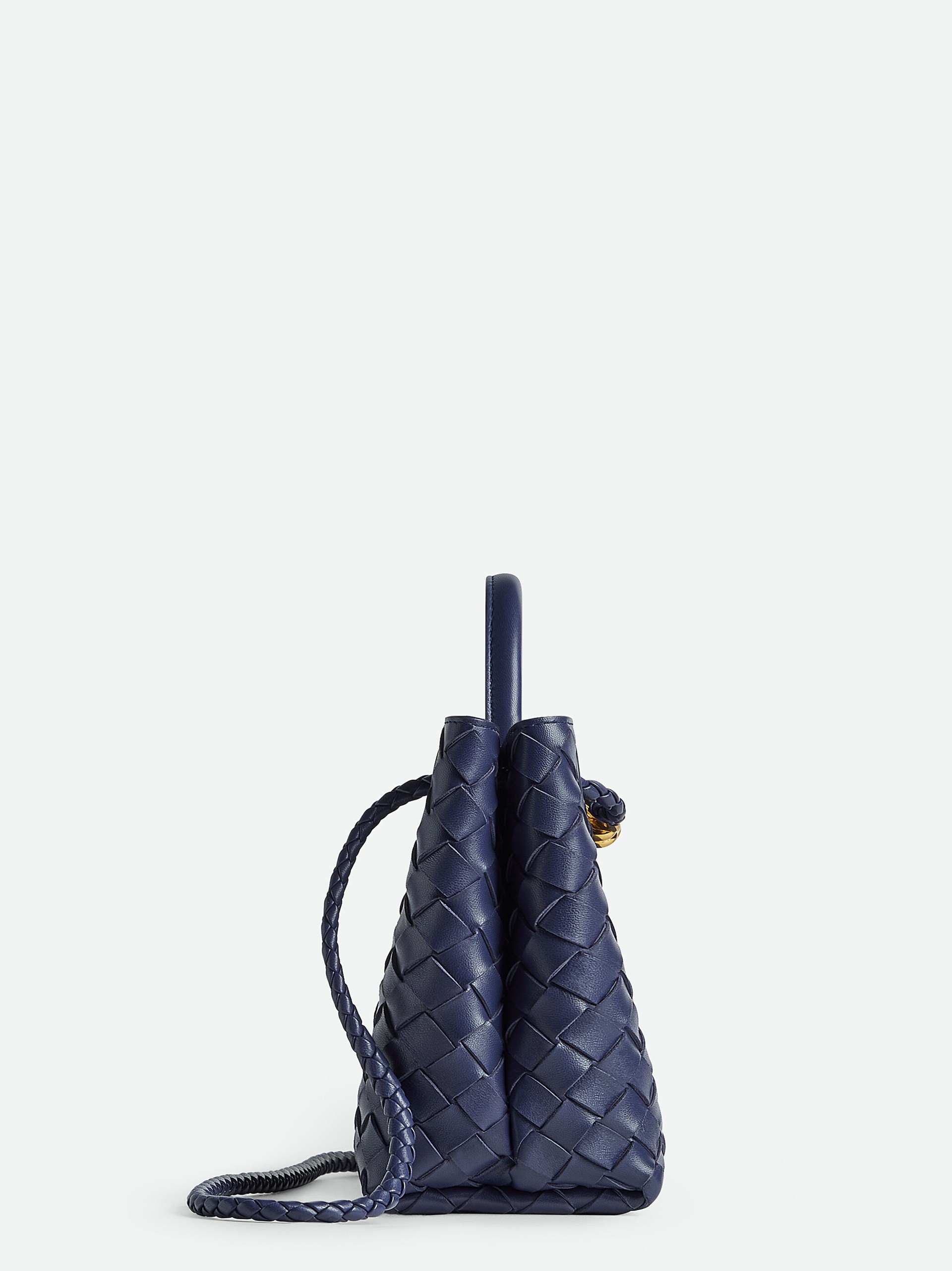 Blue Bottega Veneta Small Andiamo bag in soft Intrecciato leather