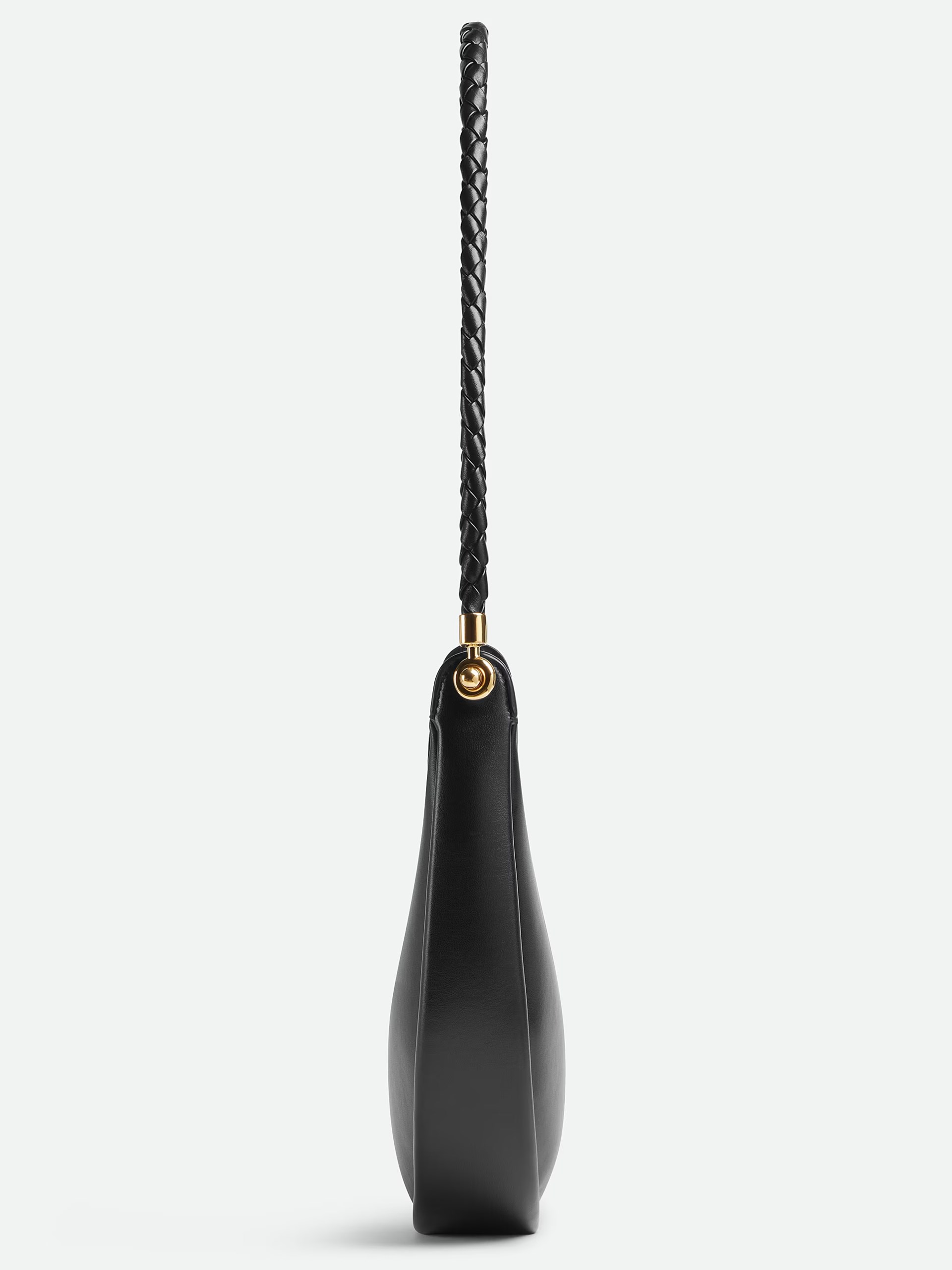 Чорна сумка Bottega Veneta Hula Hoop з гладкої шкіри