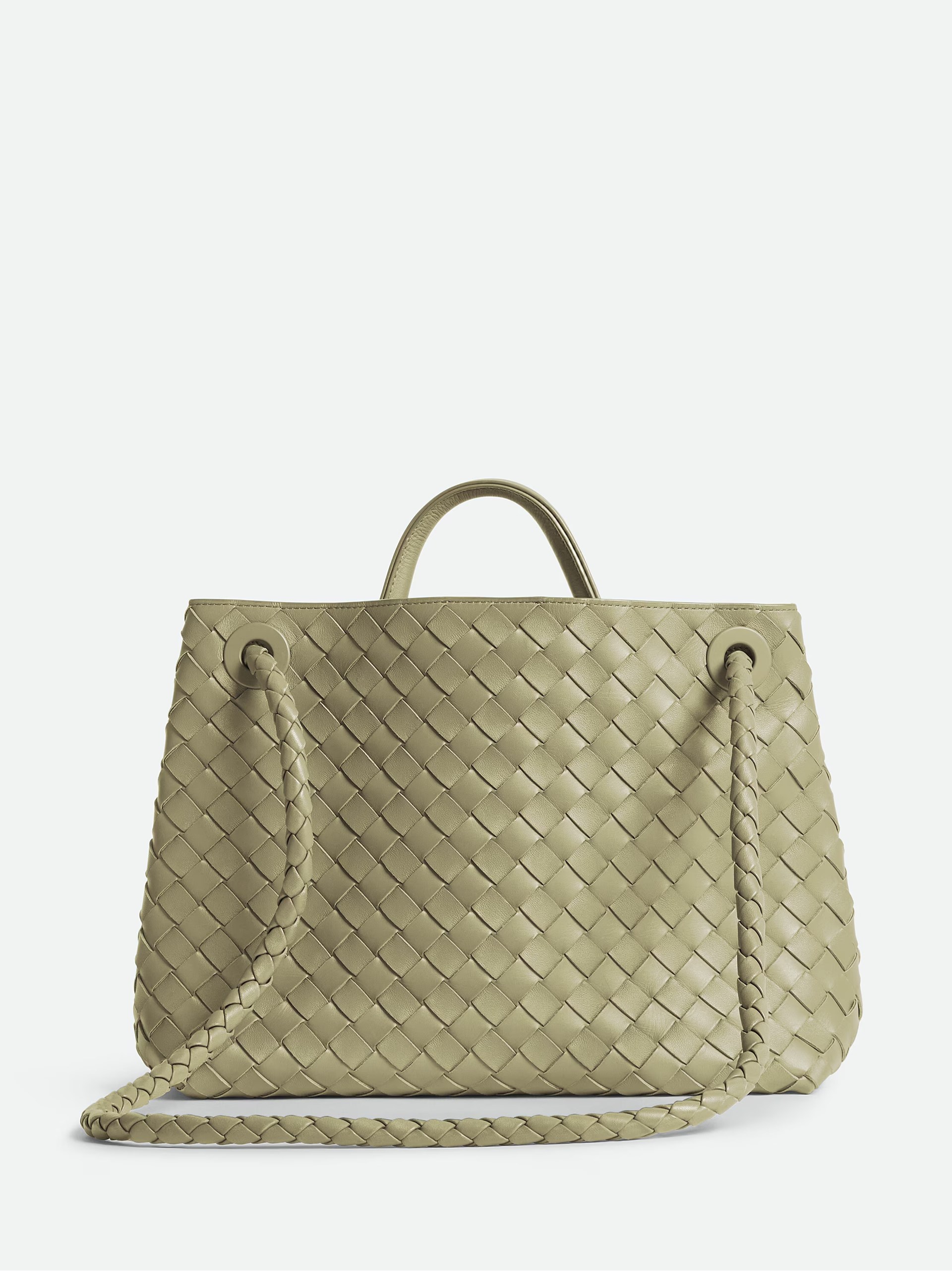 Light green Bottega Veneta Andiamo bag in soft Intrecciato leather