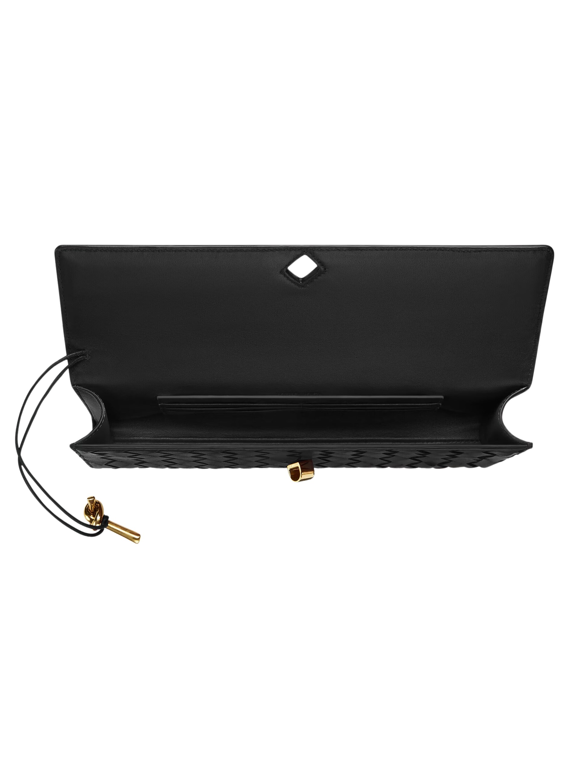 Black Bottega Veneta Andiamo clutch bag in soft Intrecciato leather