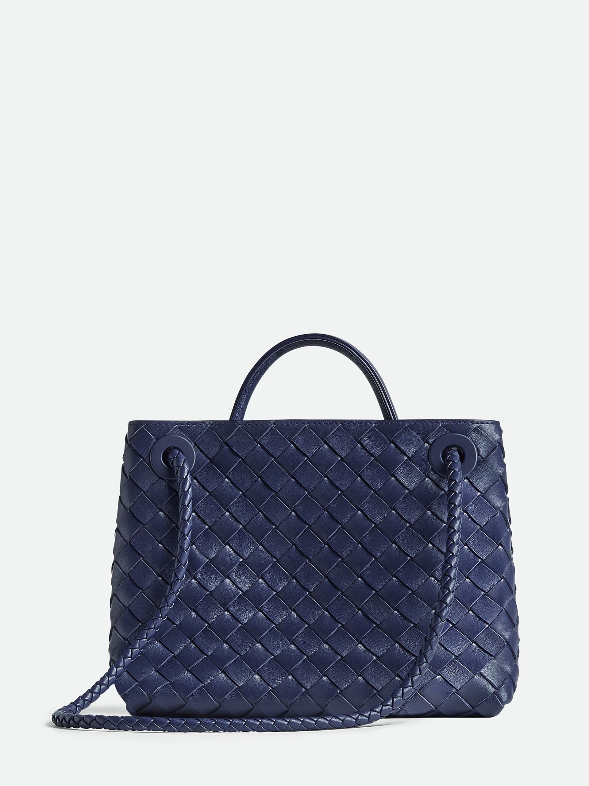 Blue Bottega Veneta Small Andiamo bag in soft Intrecciato leather