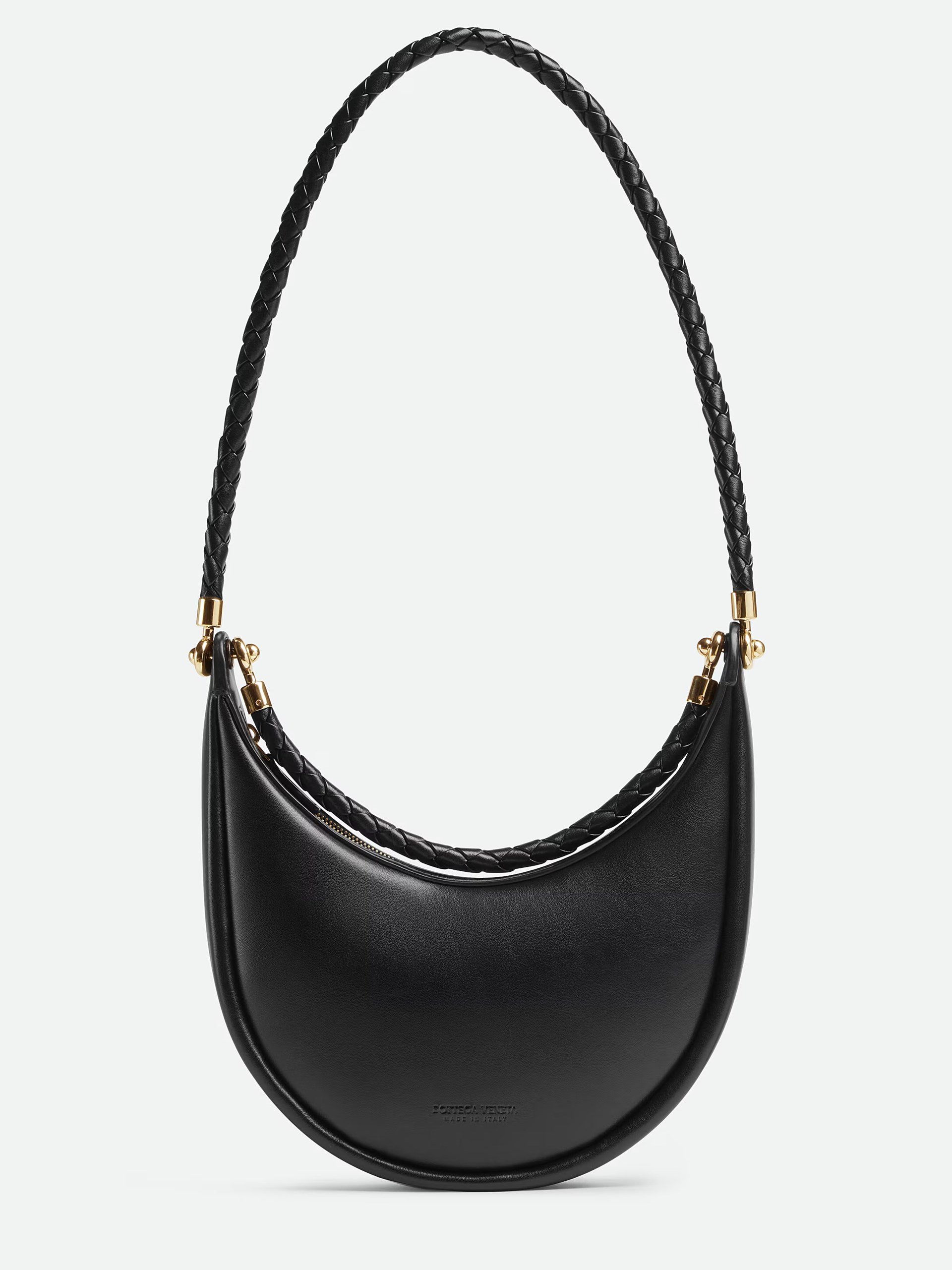 Чорна сумка Bottega Veneta Hula Hoop з гладкої шкіри