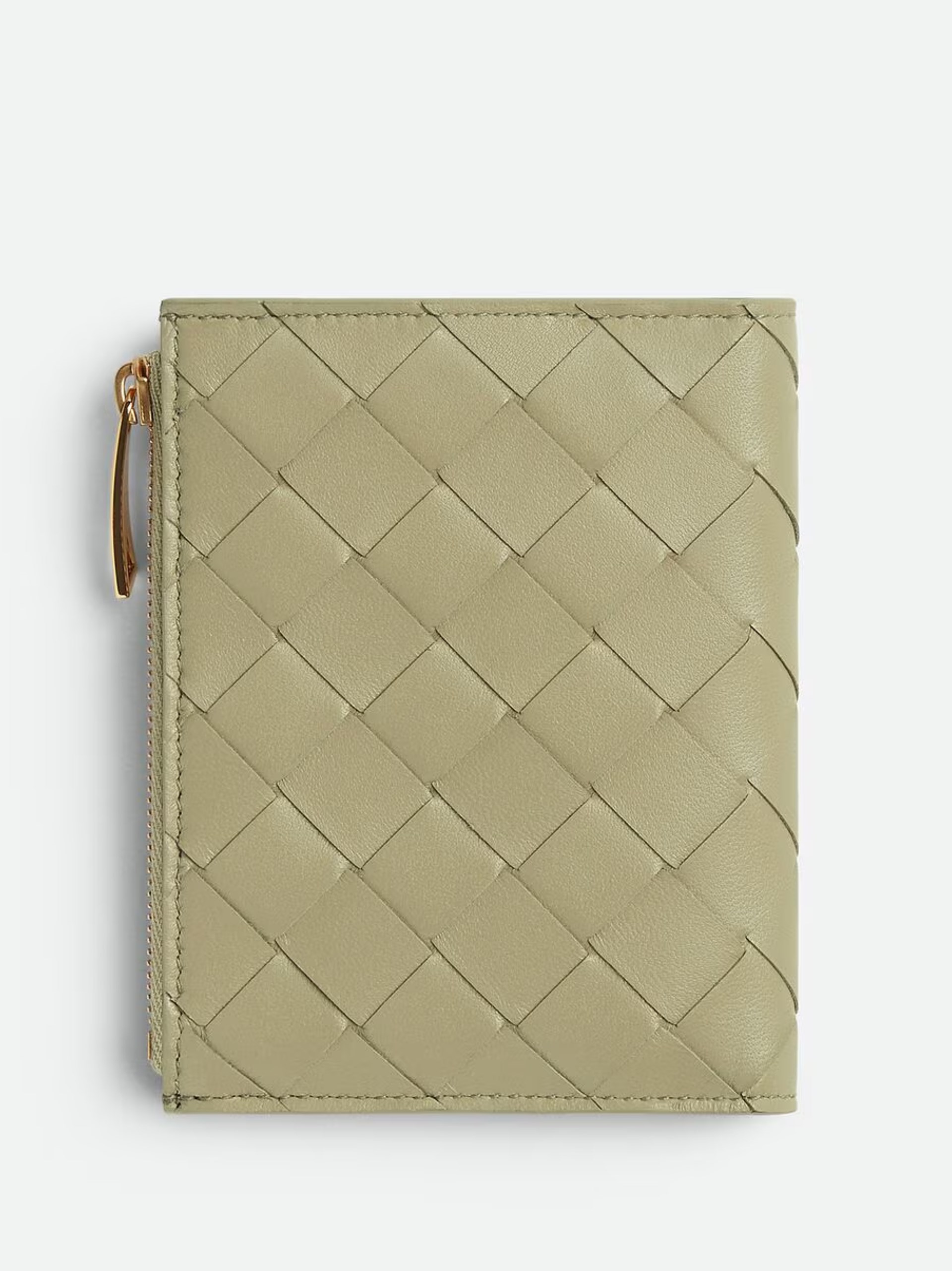 Bottega Veneta wallet in soft Intrecciato leather in light green
