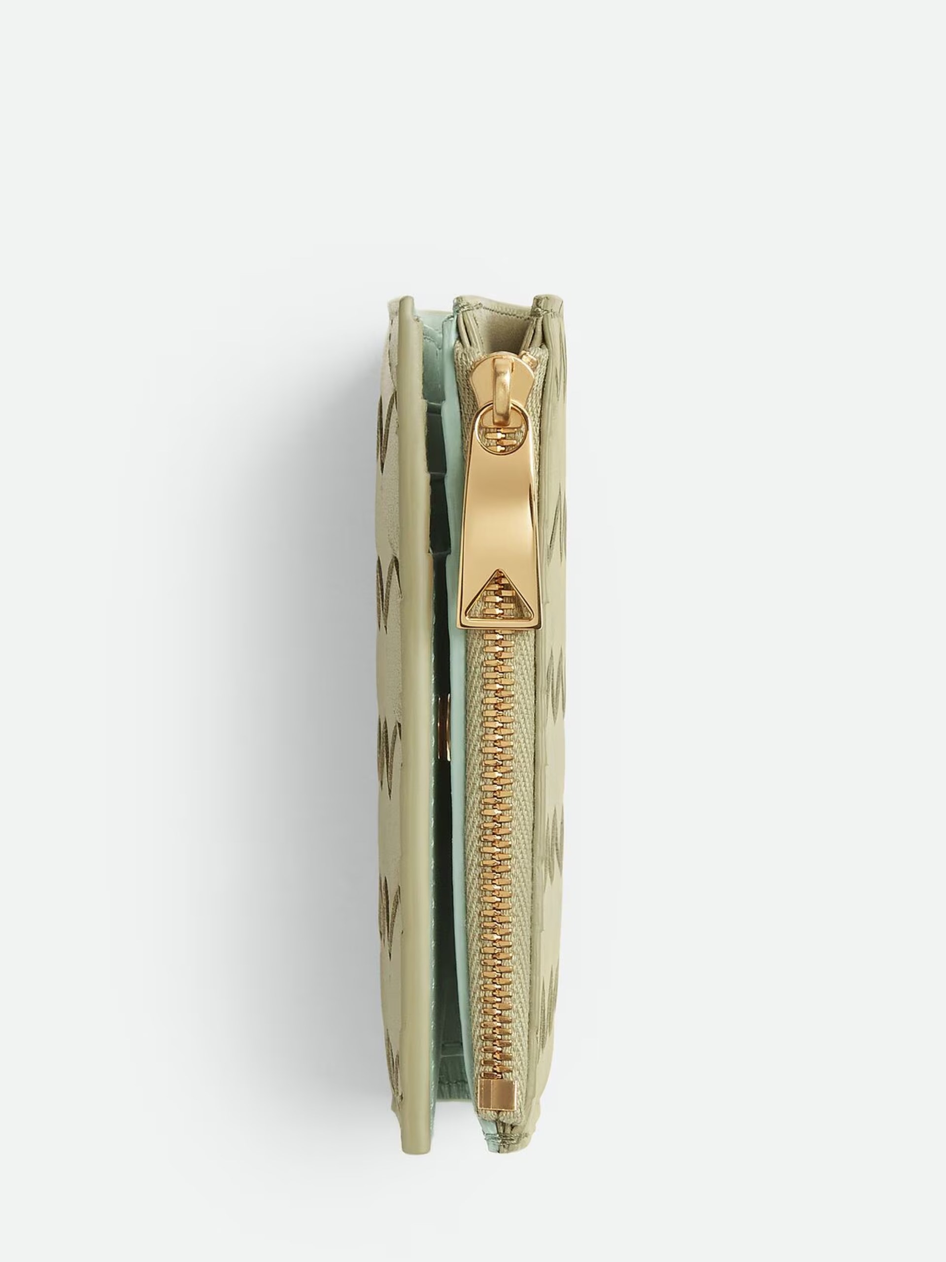Bottega Veneta wallet in soft Intrecciato leather in light green
