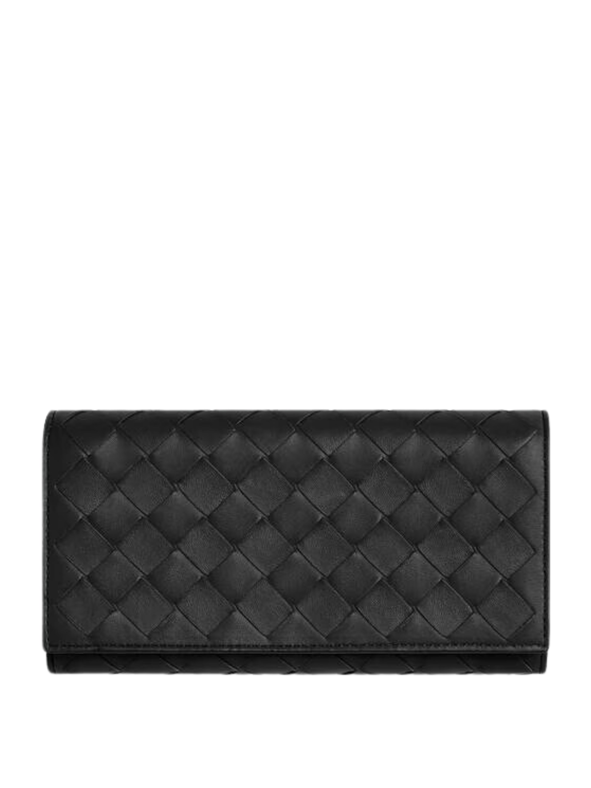 Bottega Veneta Intrecciato 15 black leather wallet with flap
