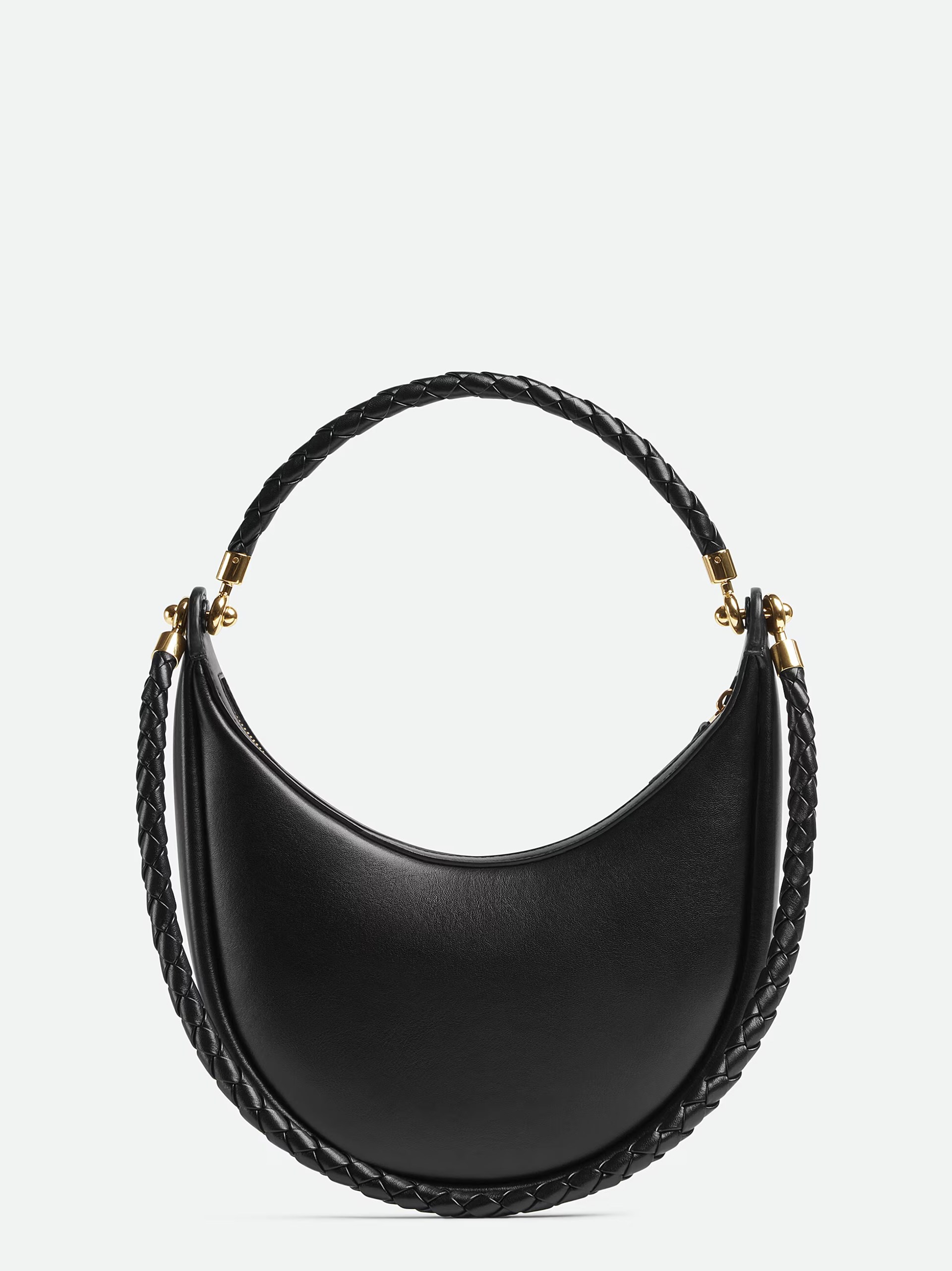 Чорна сумка Bottega Veneta Hula Hoop з гладкої шкіри