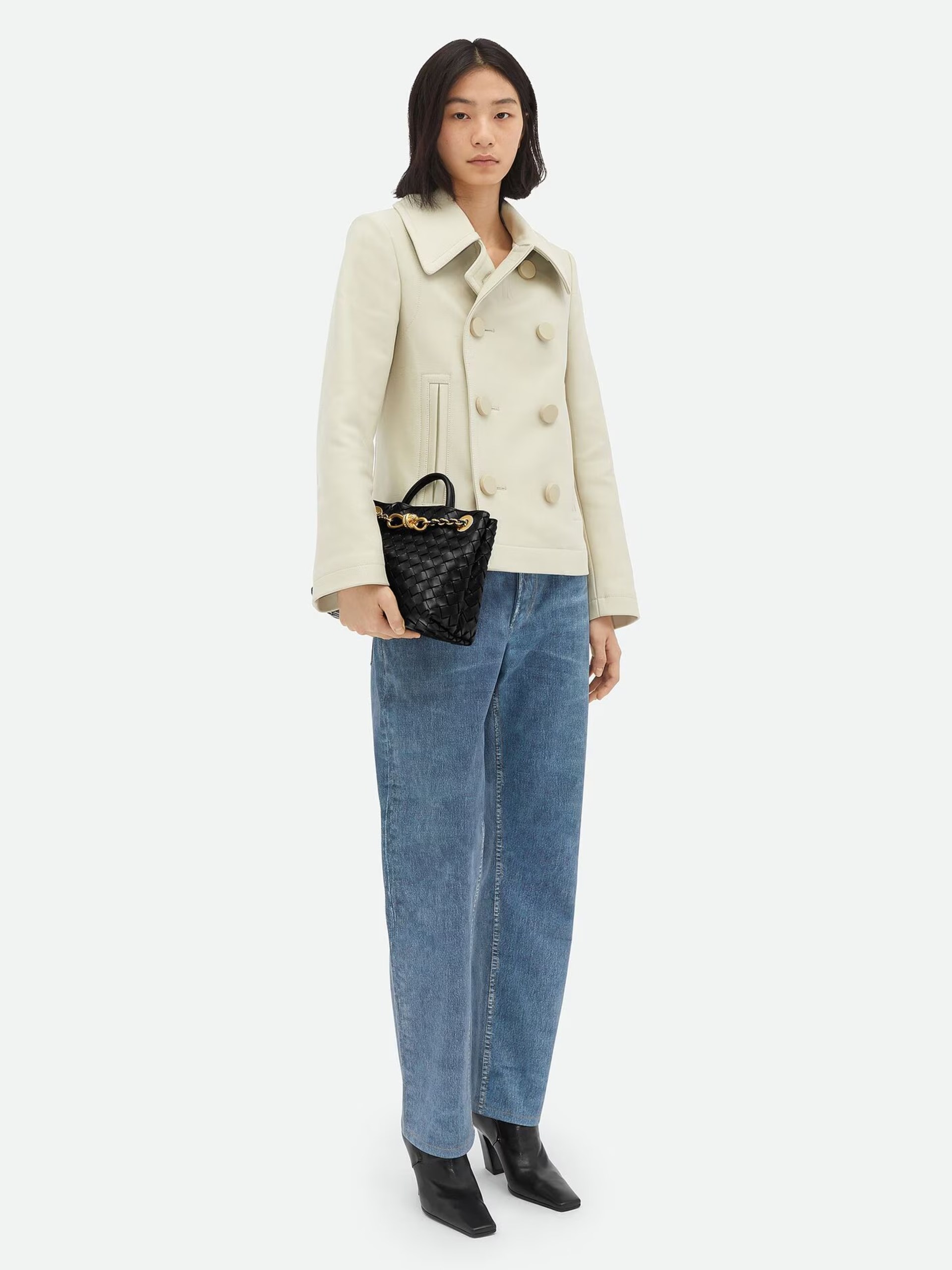 Чорна сумка Bottega Veneta Small Andiamo Chain з м’якої шкіри Intrecciato