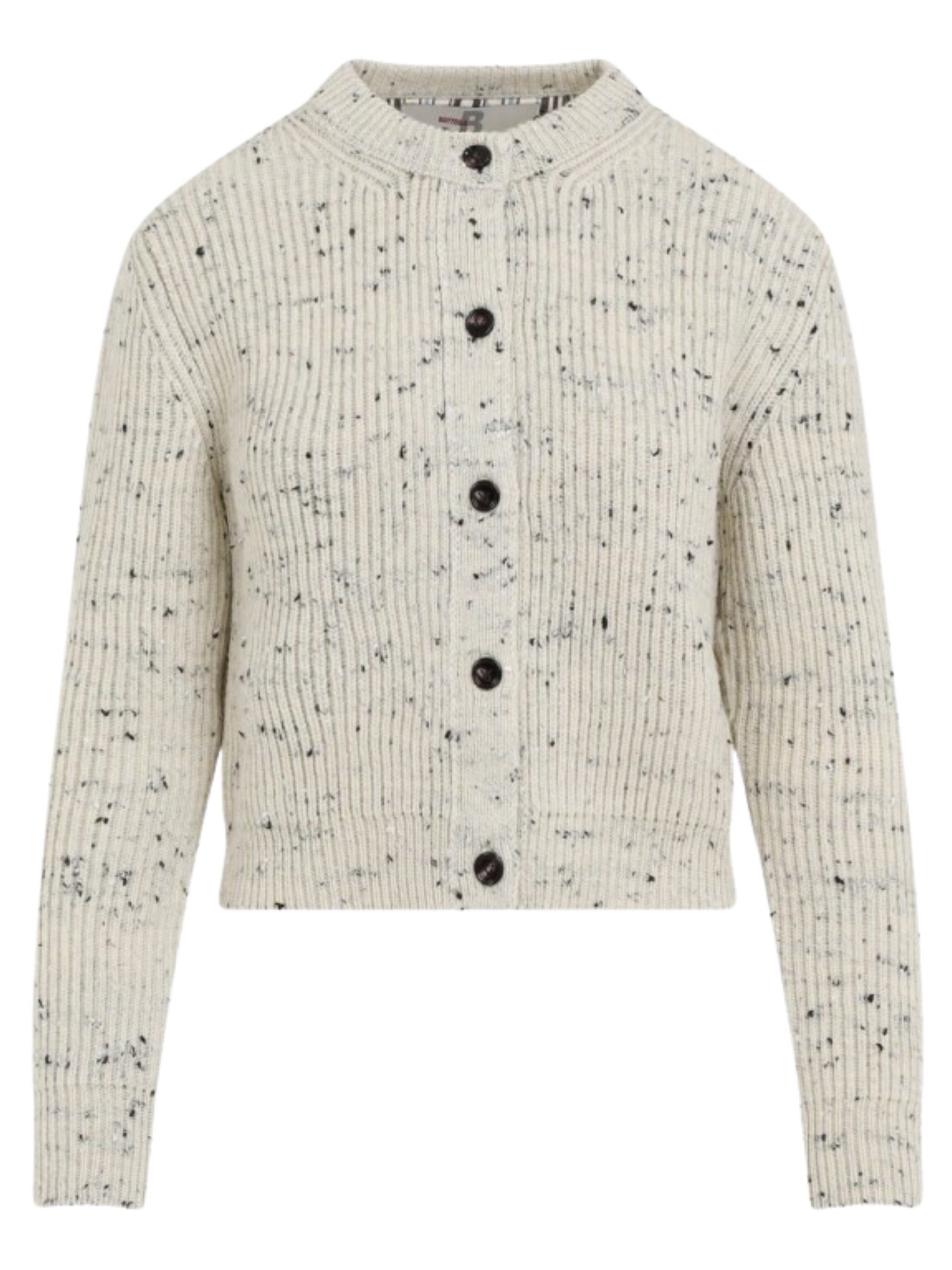 Bottega Veneta light beige textured wool cardigan
