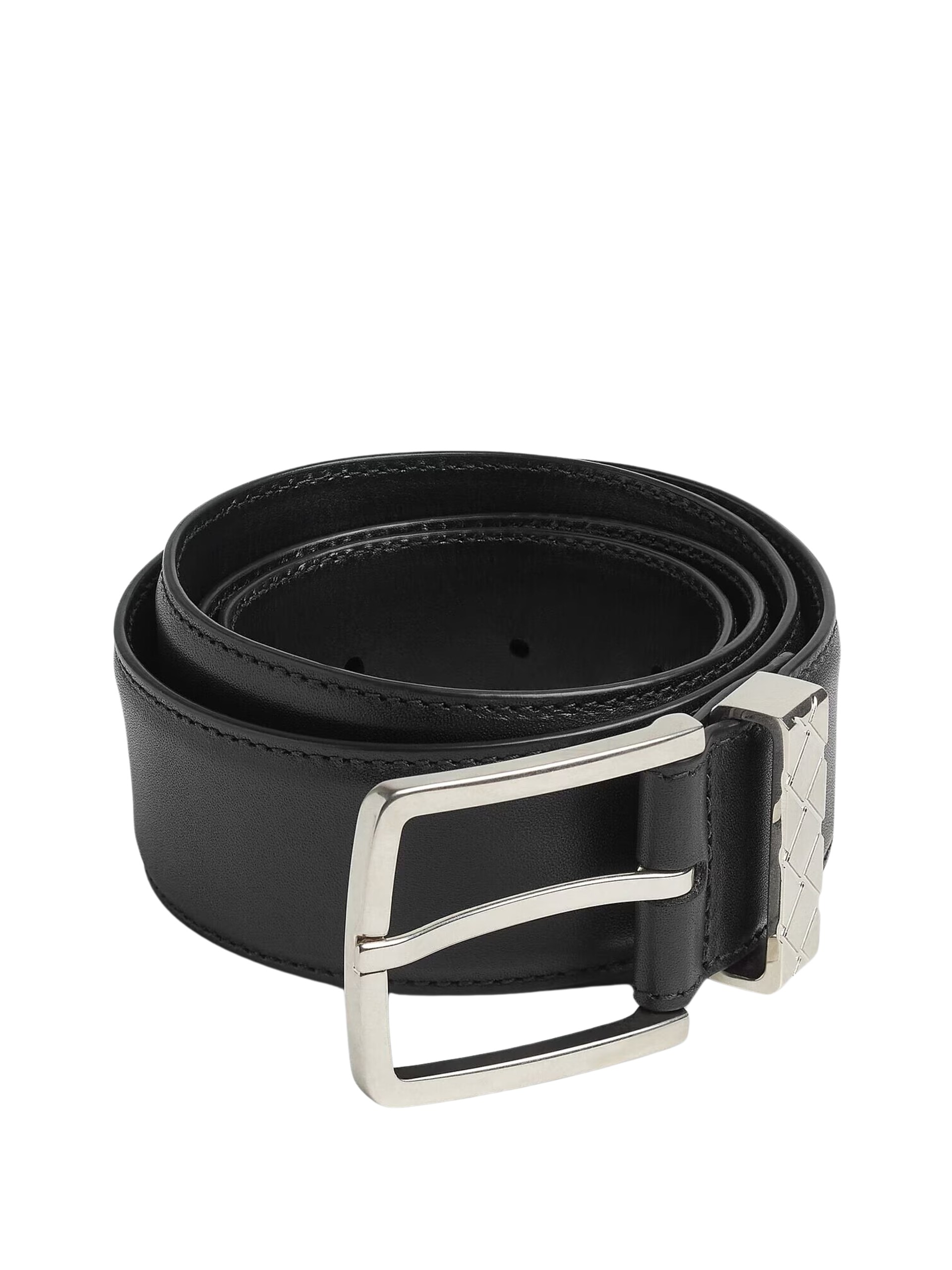 Bottega Veneta Intreccio black leather belt for men