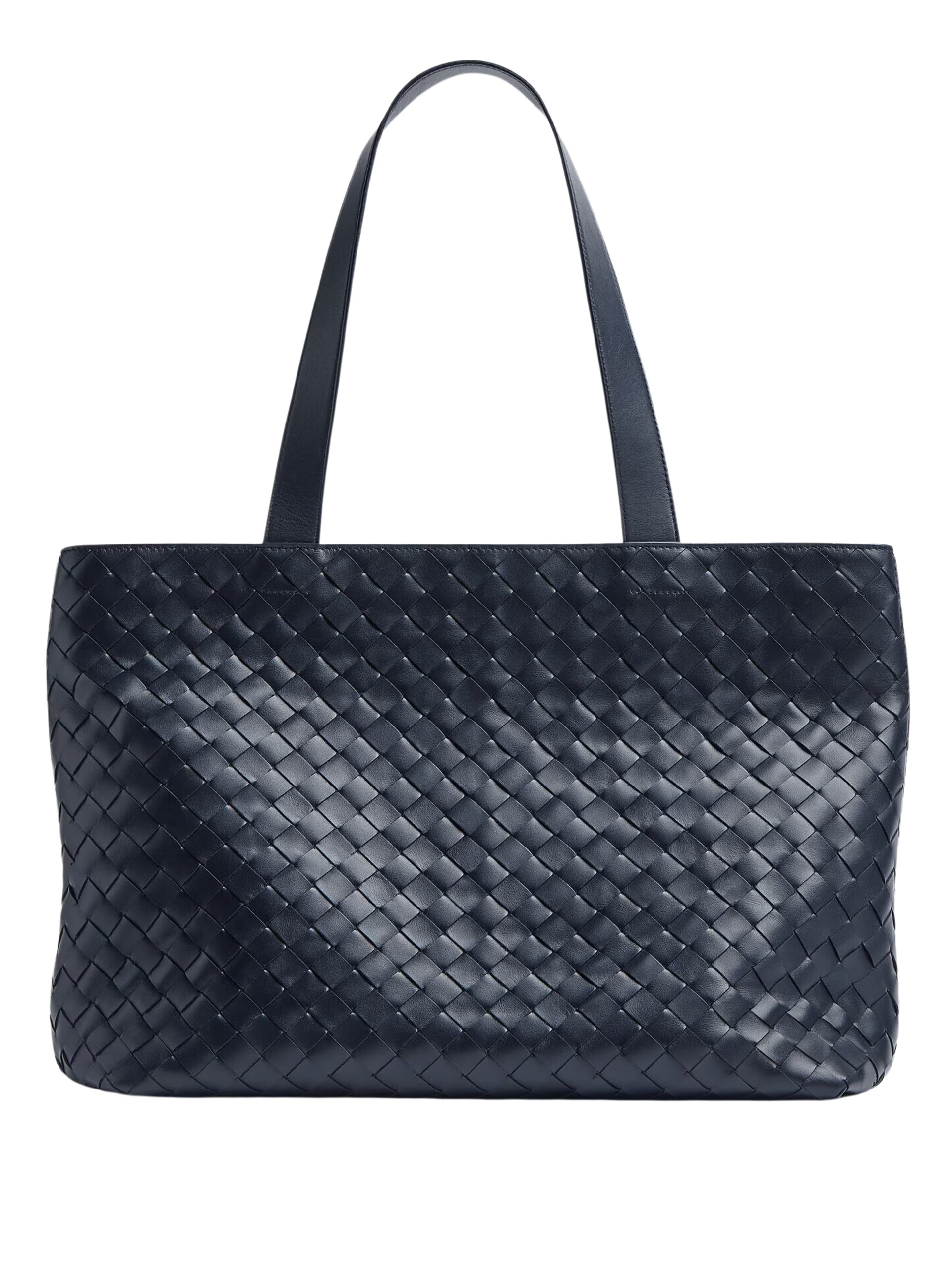 Bottega Veneta Small navy tote bag in soft Intrecciato leather with zipper