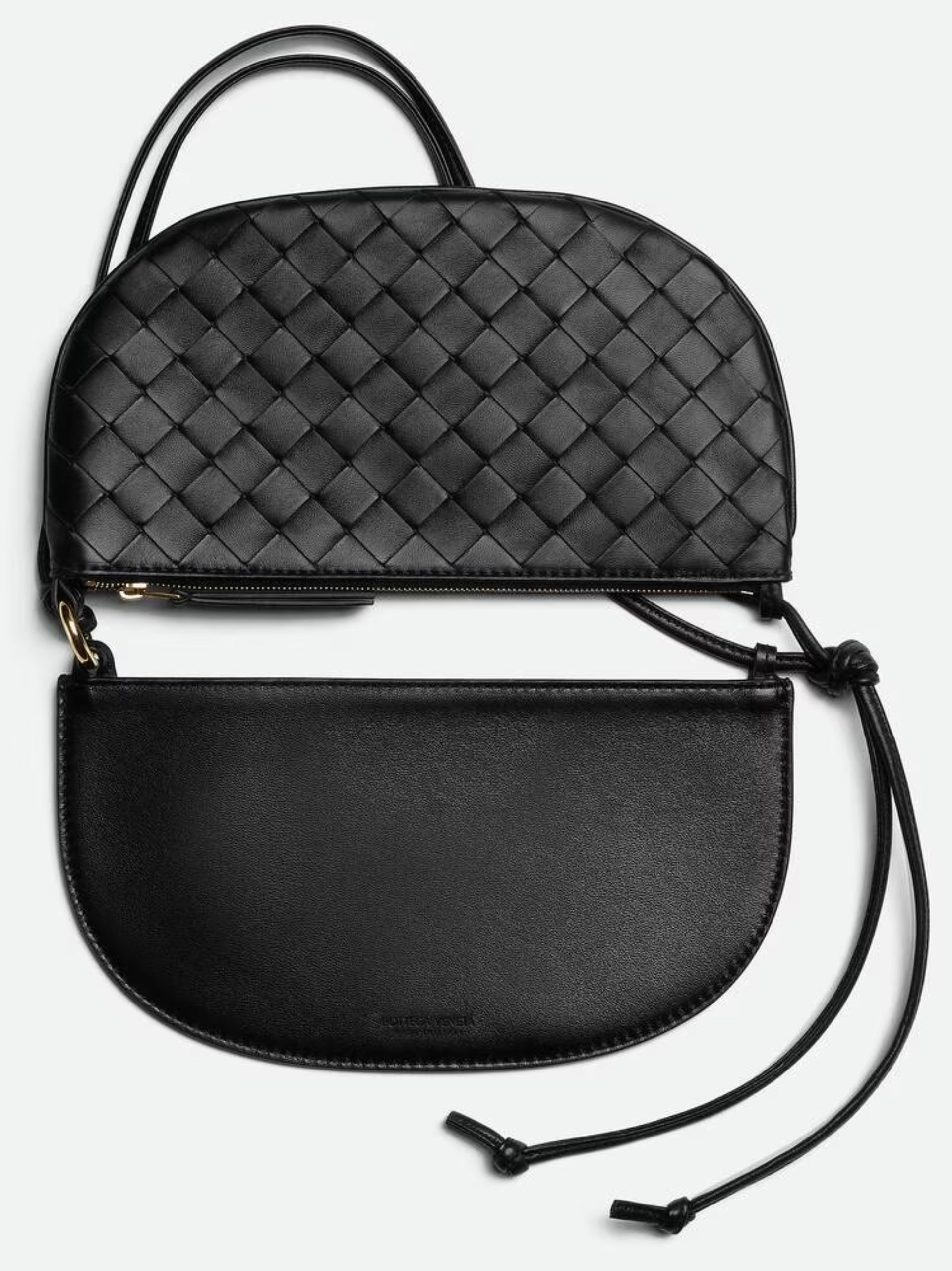 Bottega Veneta Intrecciato black Nappa leather double bag
