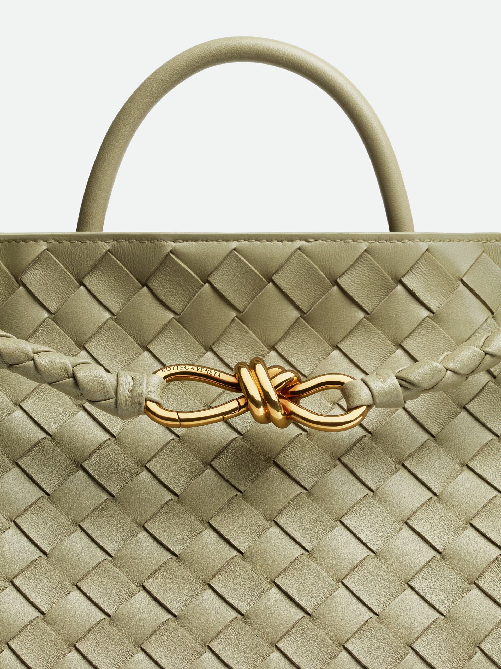 Light green Bottega Veneta Andiamo bag in soft Intrecciato leather