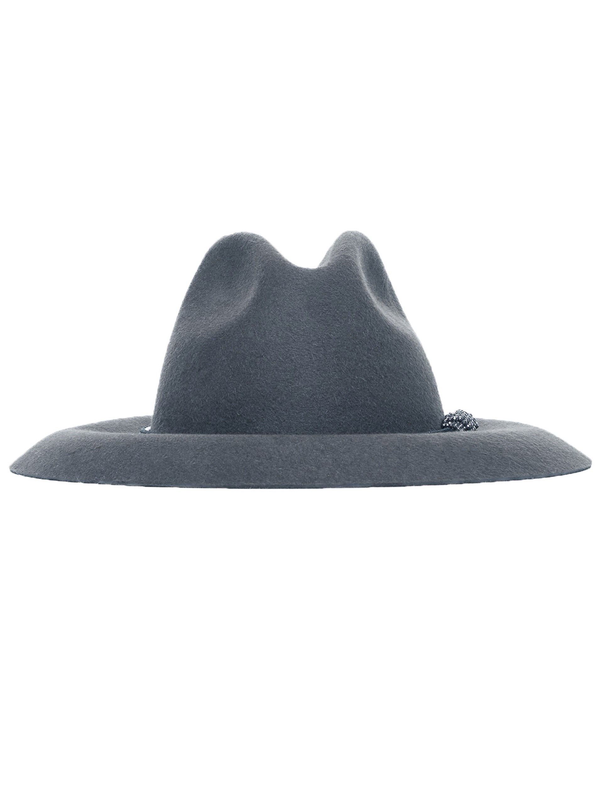 Brunello Cucinelli gray felt hat with Monili detail