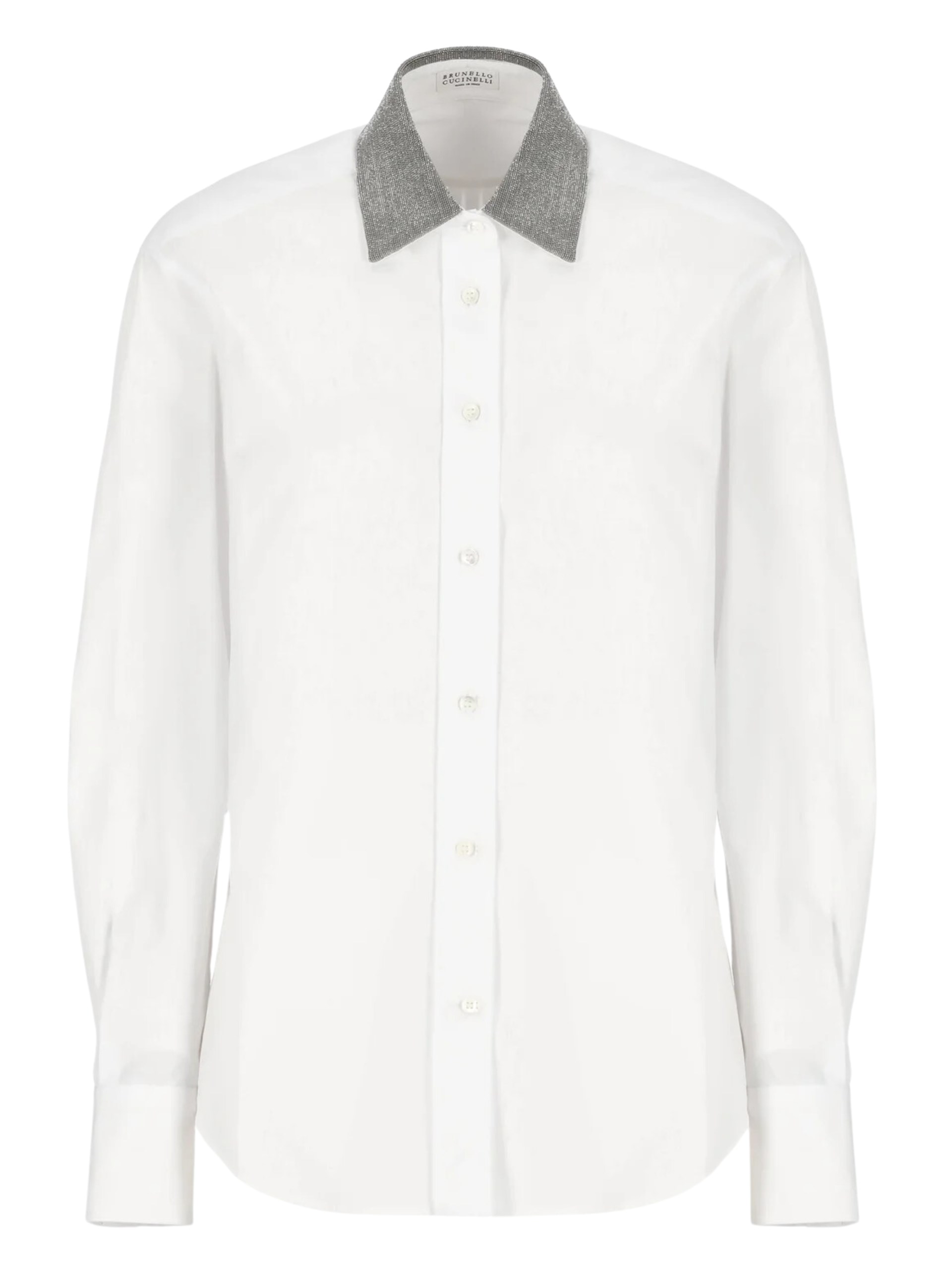 Brunello Cucinelli white shirt with Monili collar