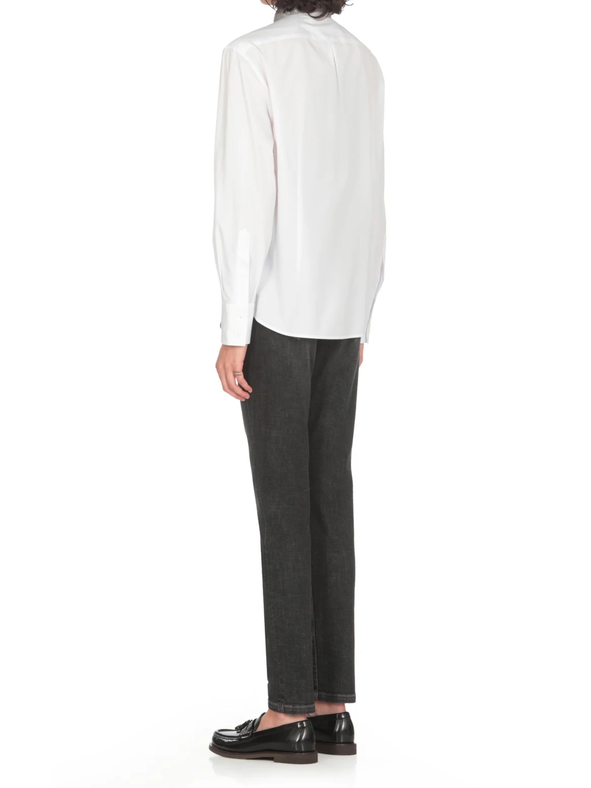 Brunello Cucinelli white shirt with Monili collar