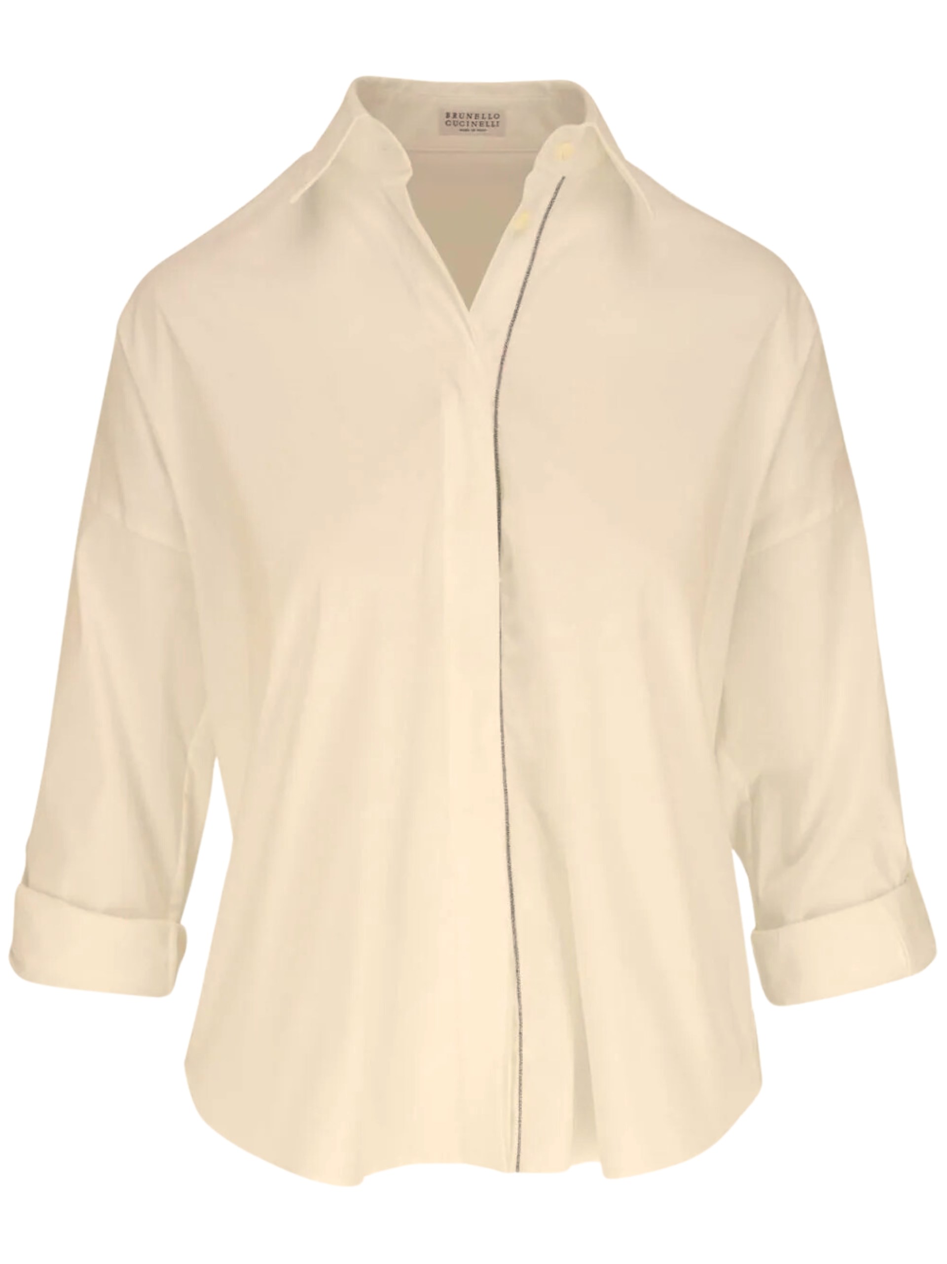 Brunello Cucinelli cotton shirt with Monili trim