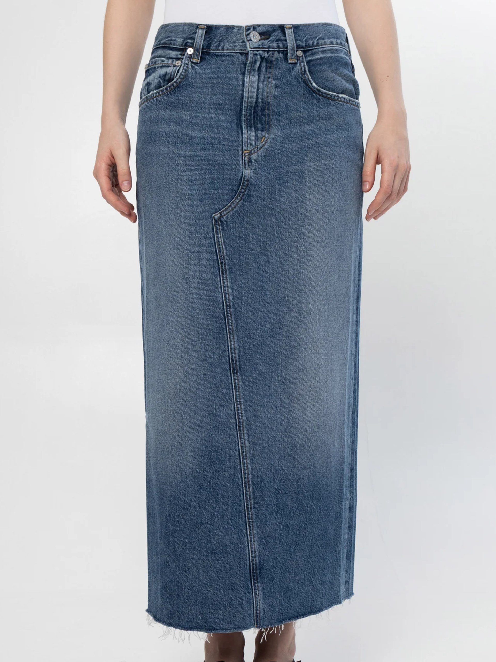 Citizens of Humanity Circolo Navy Denim Maxi Skirt
