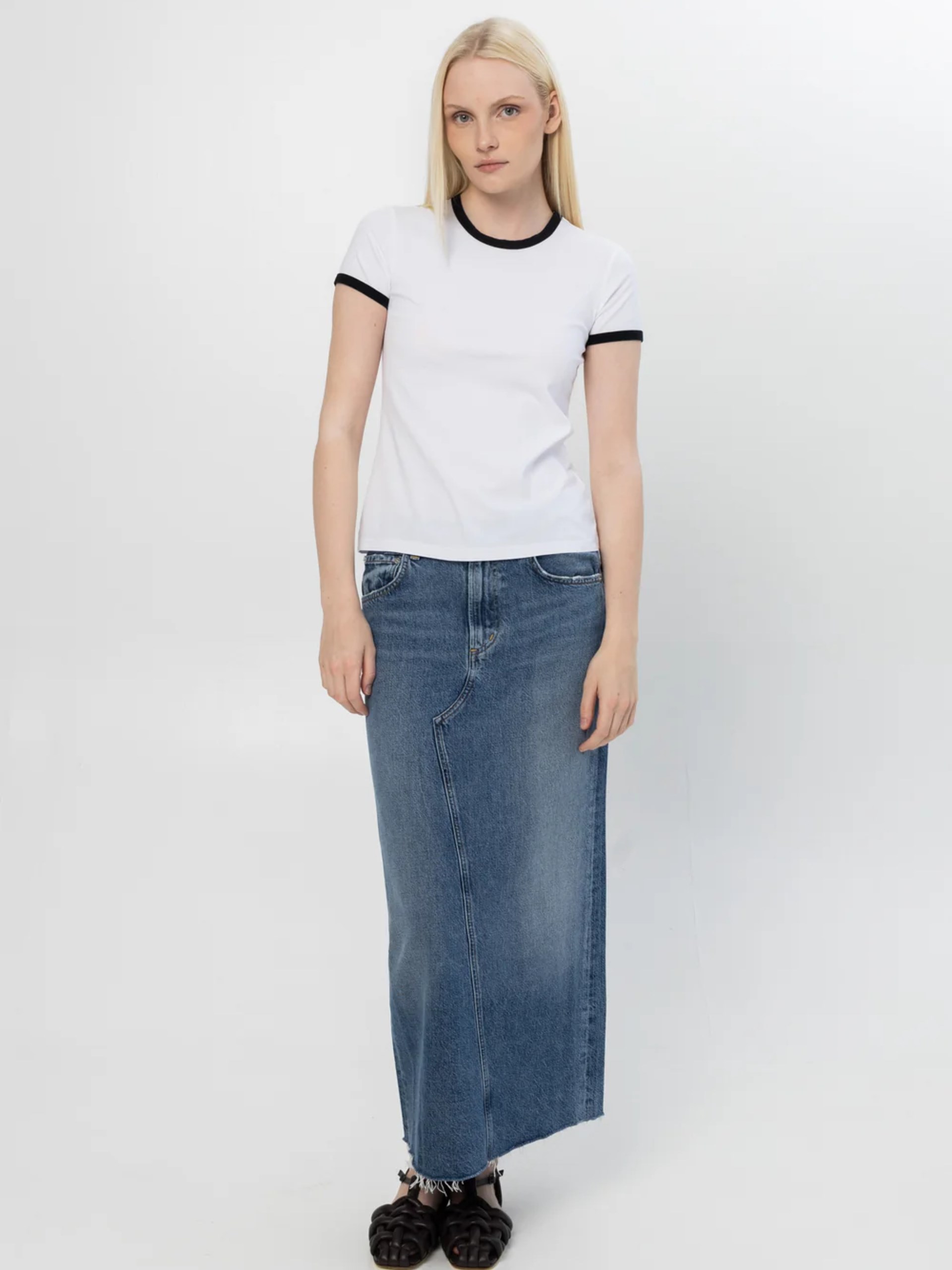 Citizens of Humanity Circolo Navy Denim Maxi Skirt