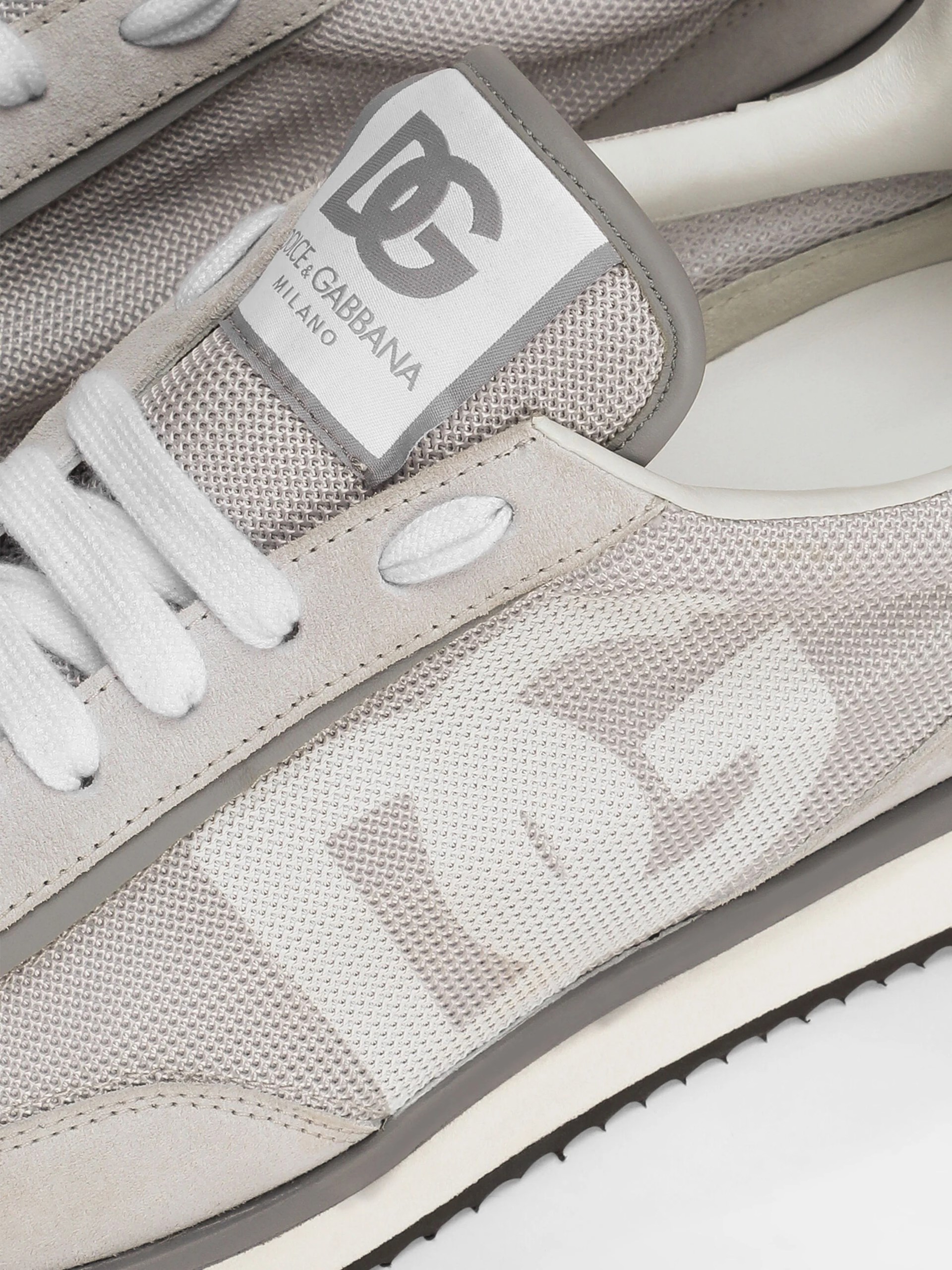 Dolce&Gabbana men's gray sneakers with suede details