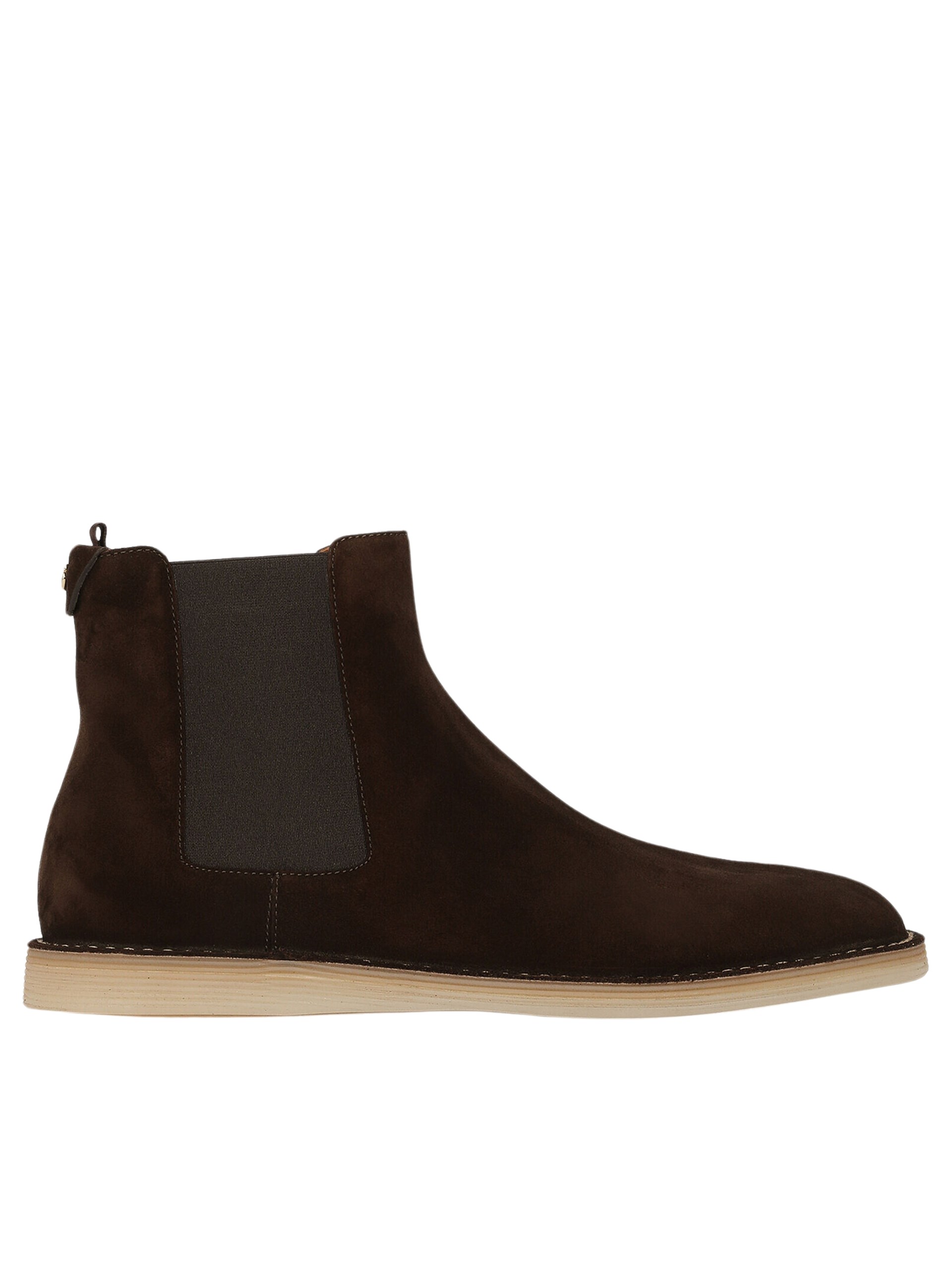 Dolce&Gabbana men's dark brown suede boots with DG logo