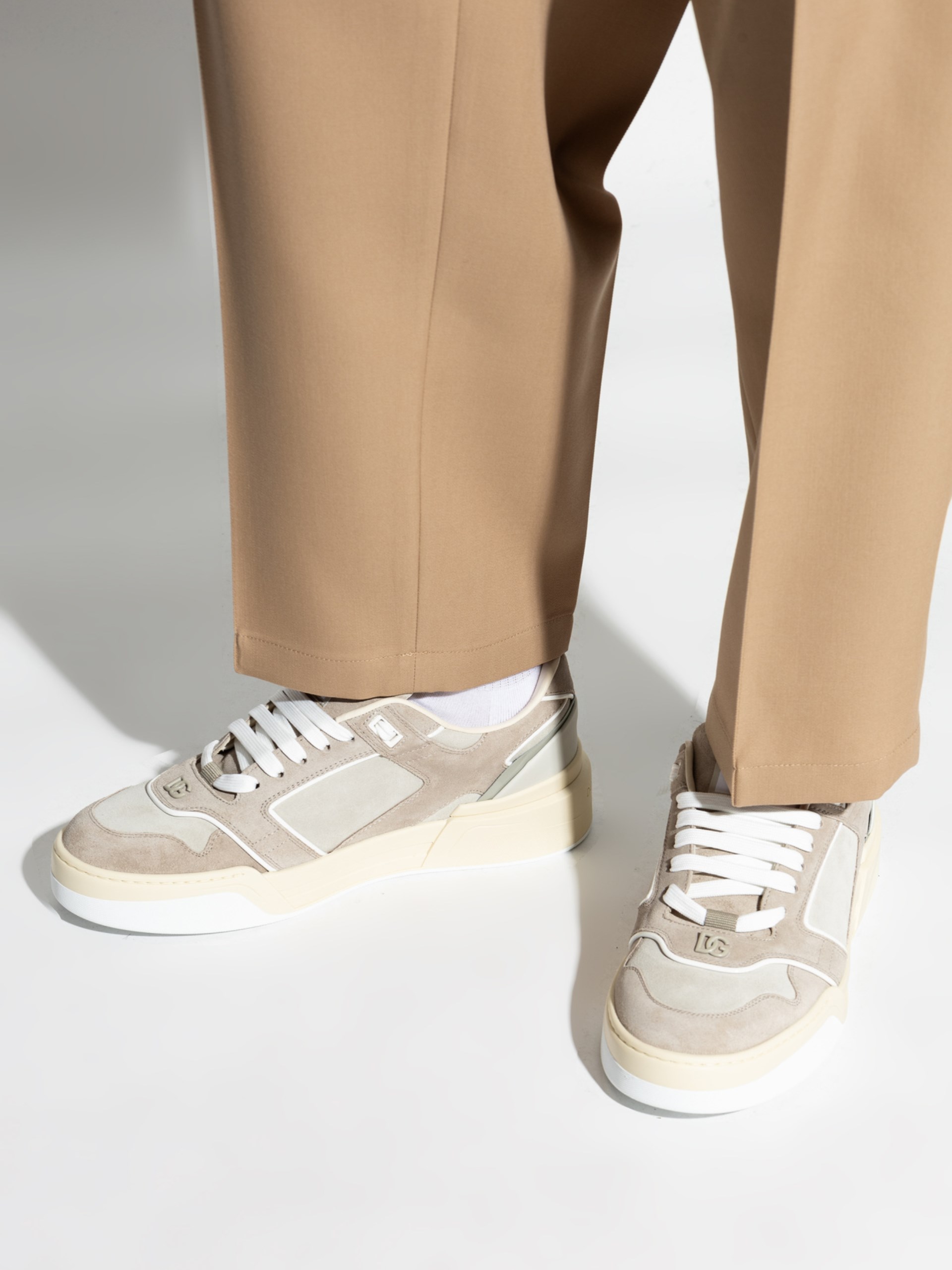 Dolce&Gabbana men's gray-beige sneakers with logo