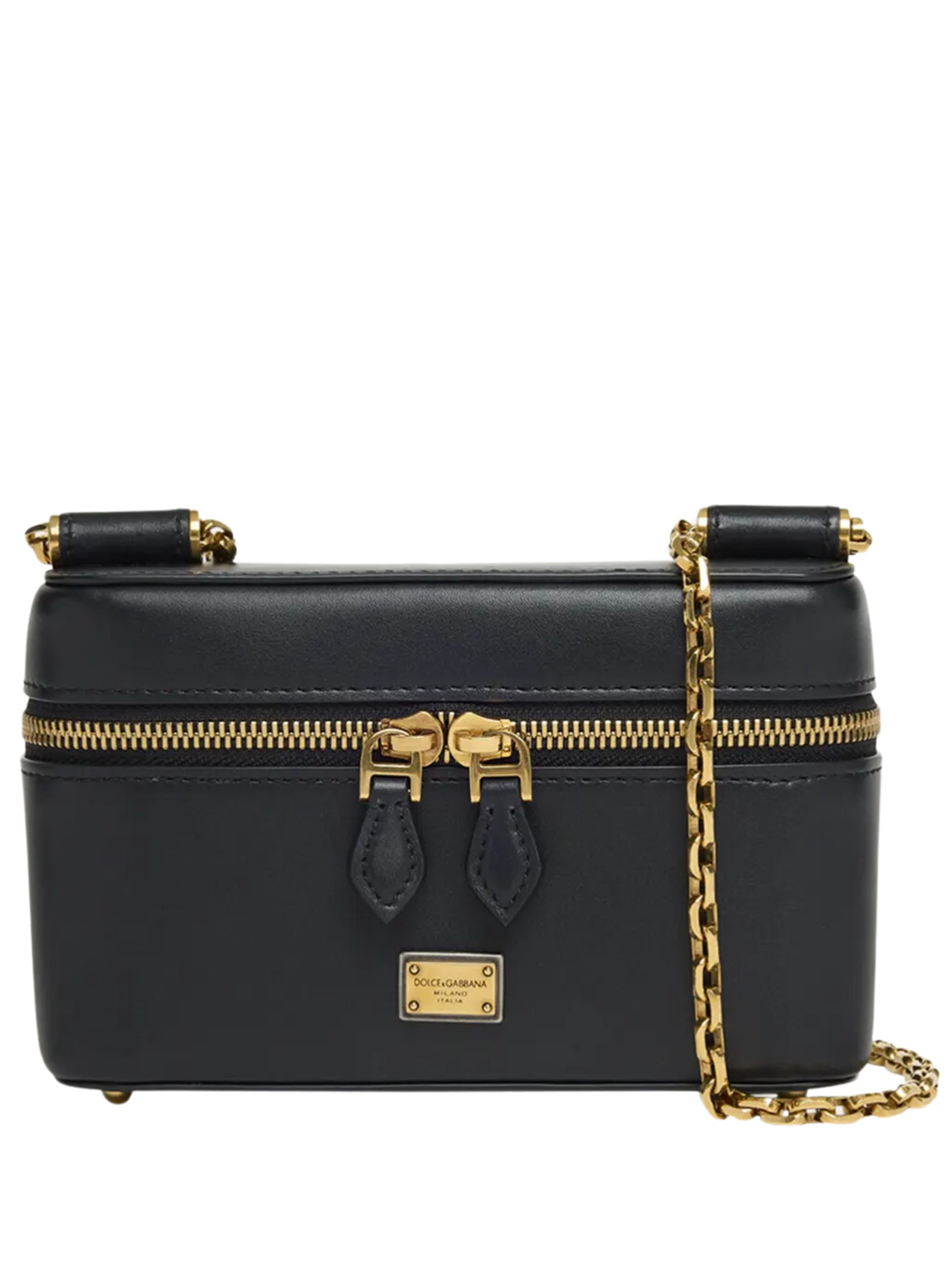 Dolce&Gabbana Sicily Vanity black bag with gold hardware