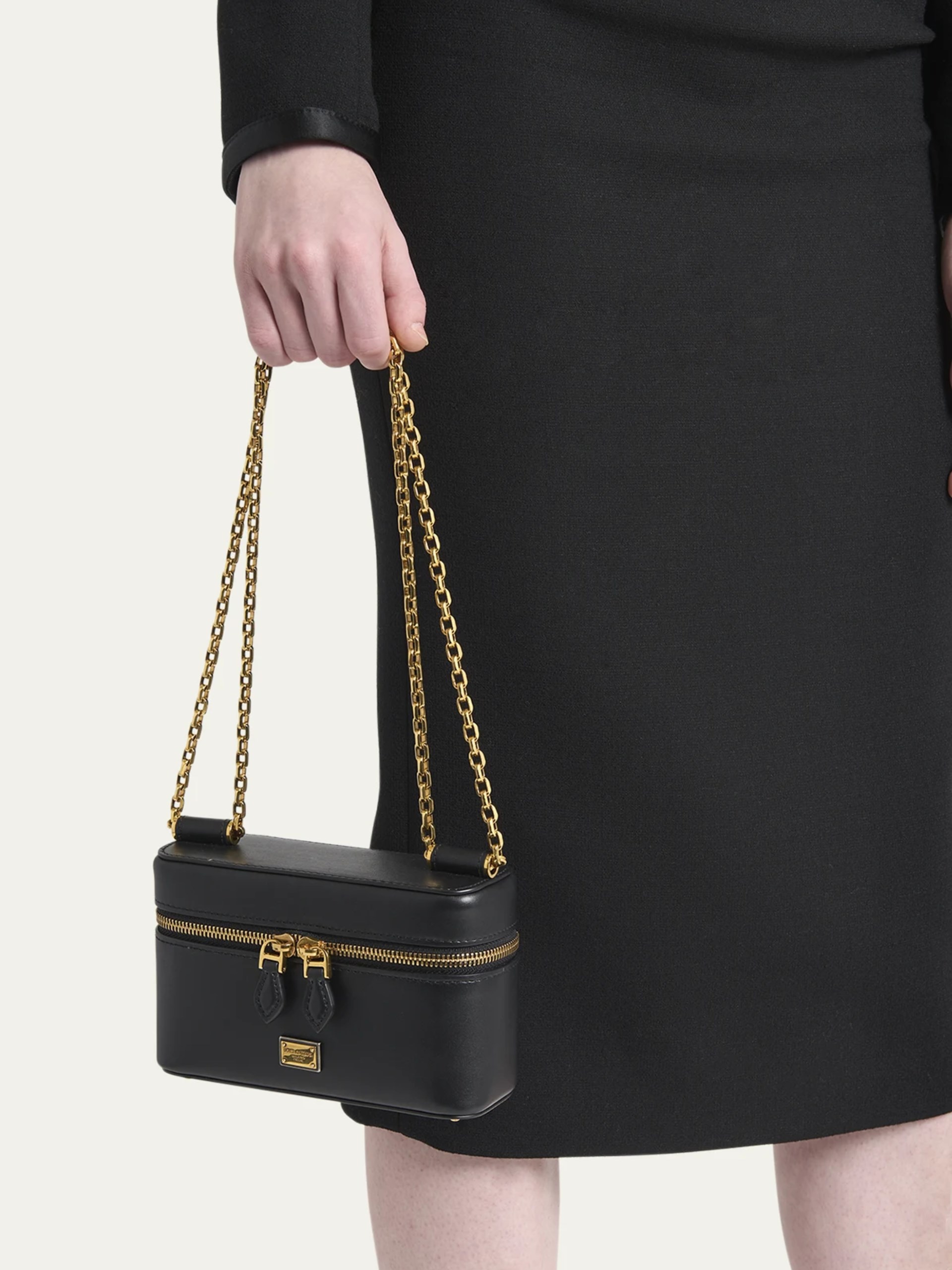 Dolce&Gabbana Sicily Vanity black bag with gold hardware