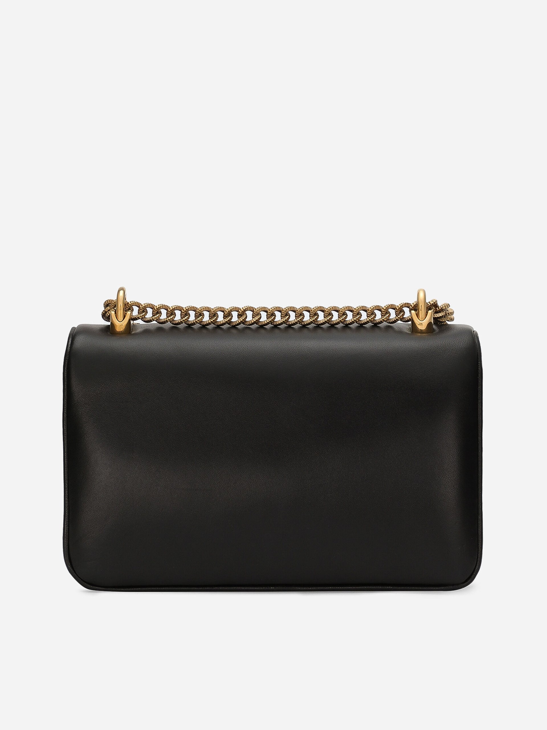 Dolce&Gabbana Devotion black leather bag with golden logo