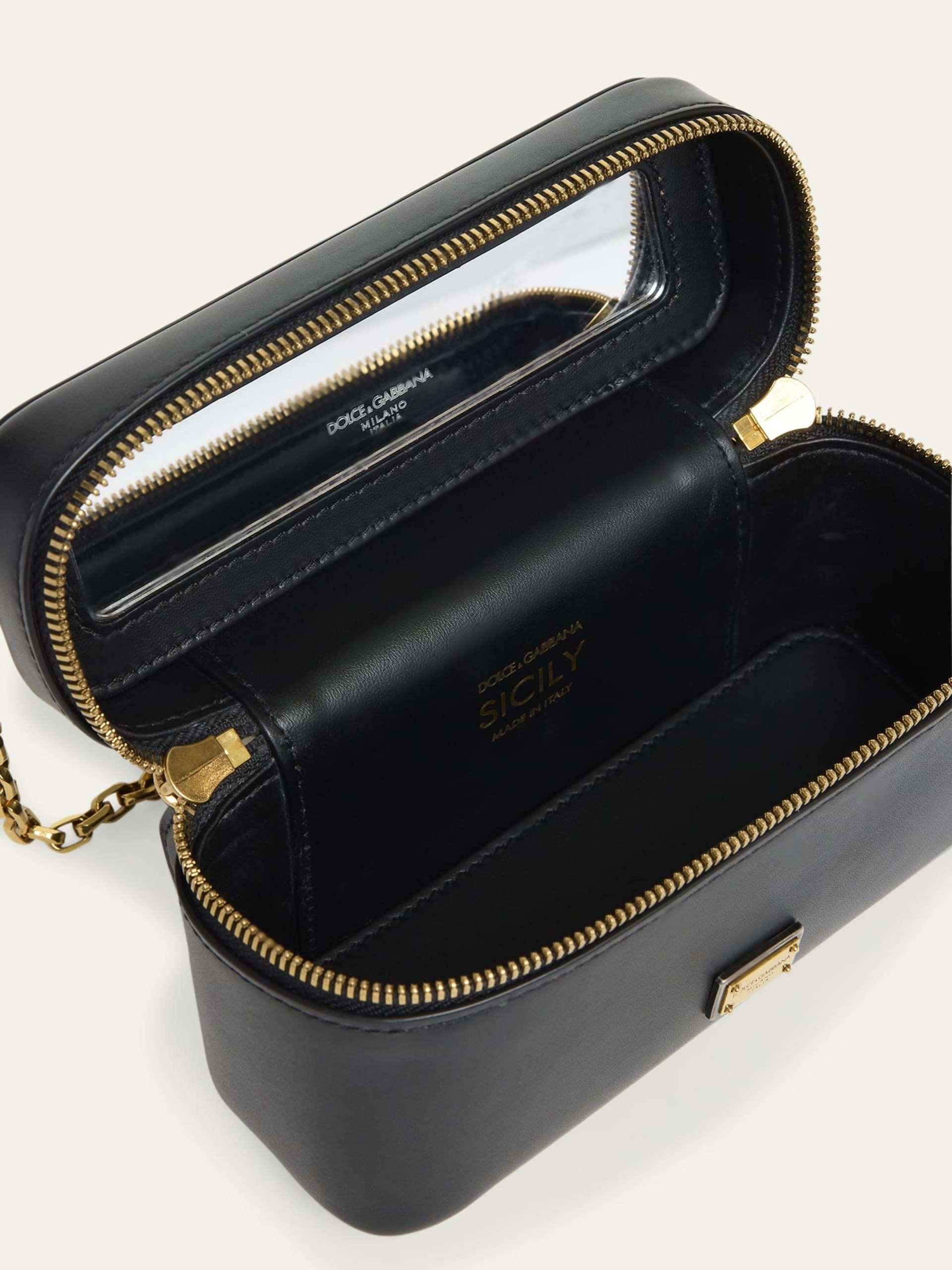 Dolce&Gabbana Sicily Vanity black bag with gold hardware