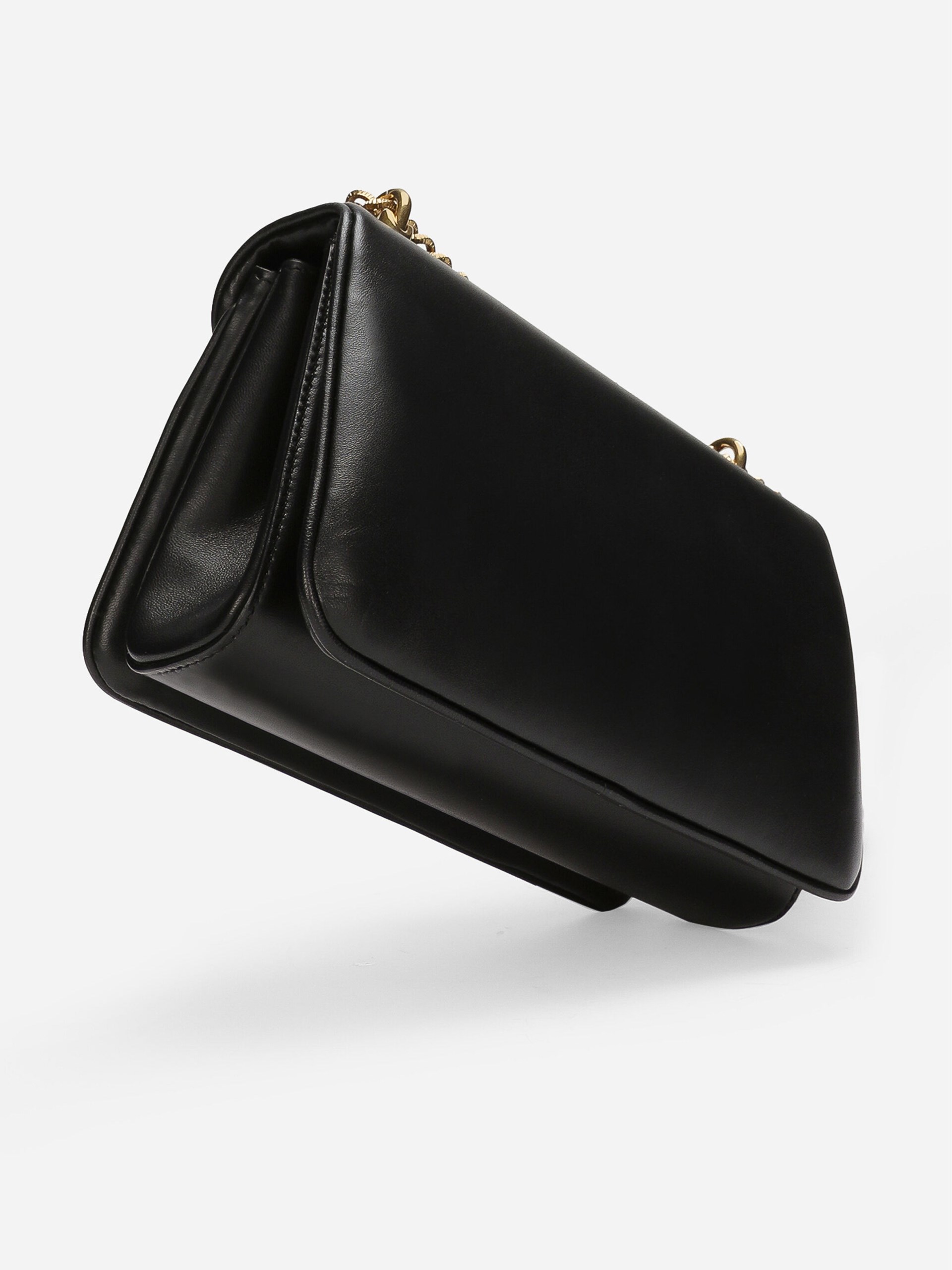 Dolce&Gabbana Devotion black leather bag with golden logo