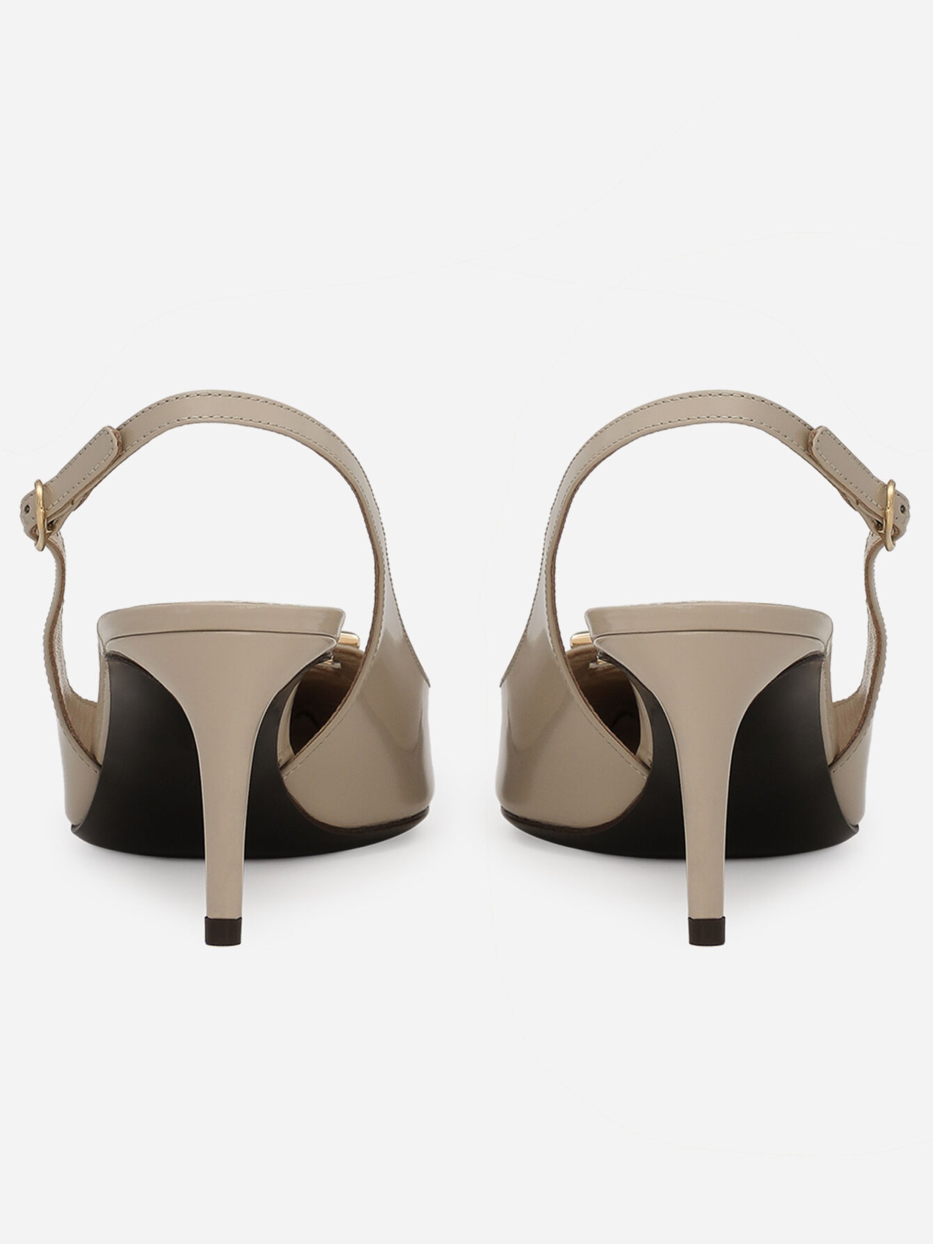 Dolce&Gabbana beige patent leather slingbacks with heels
