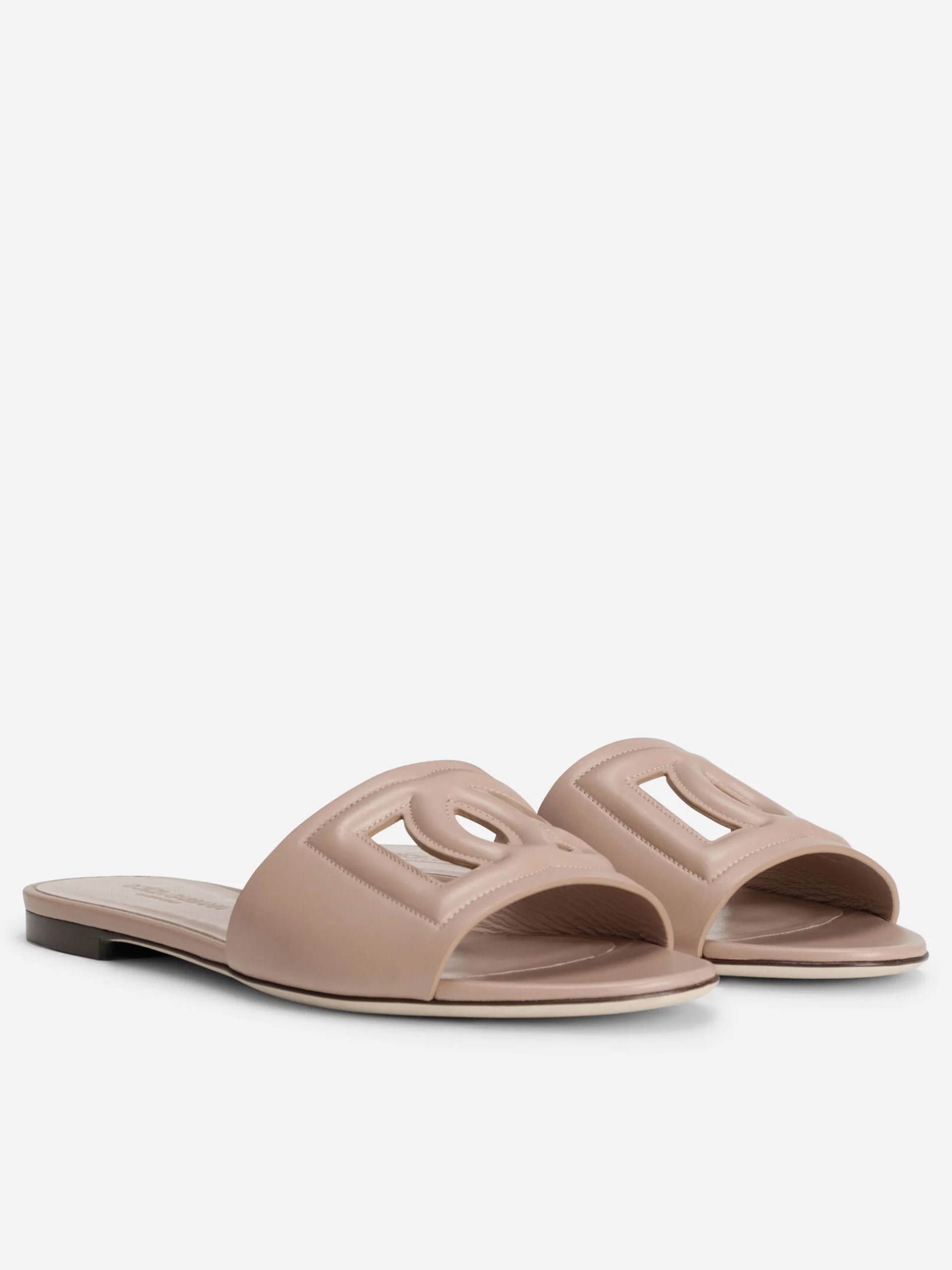 Dolce&Gabbana soft pink logo flip-flops