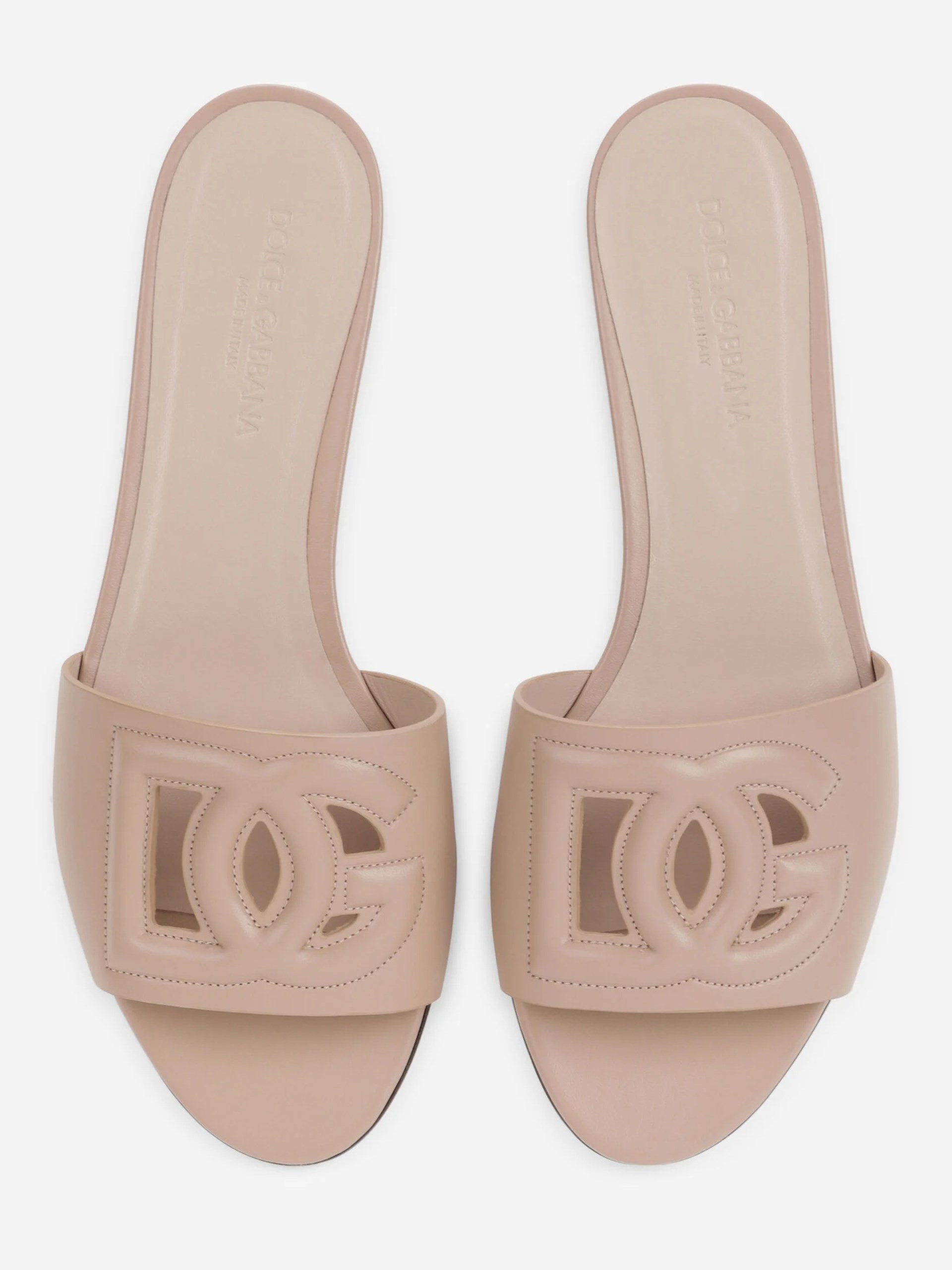 Dolce&Gabbana soft pink logo flip-flops