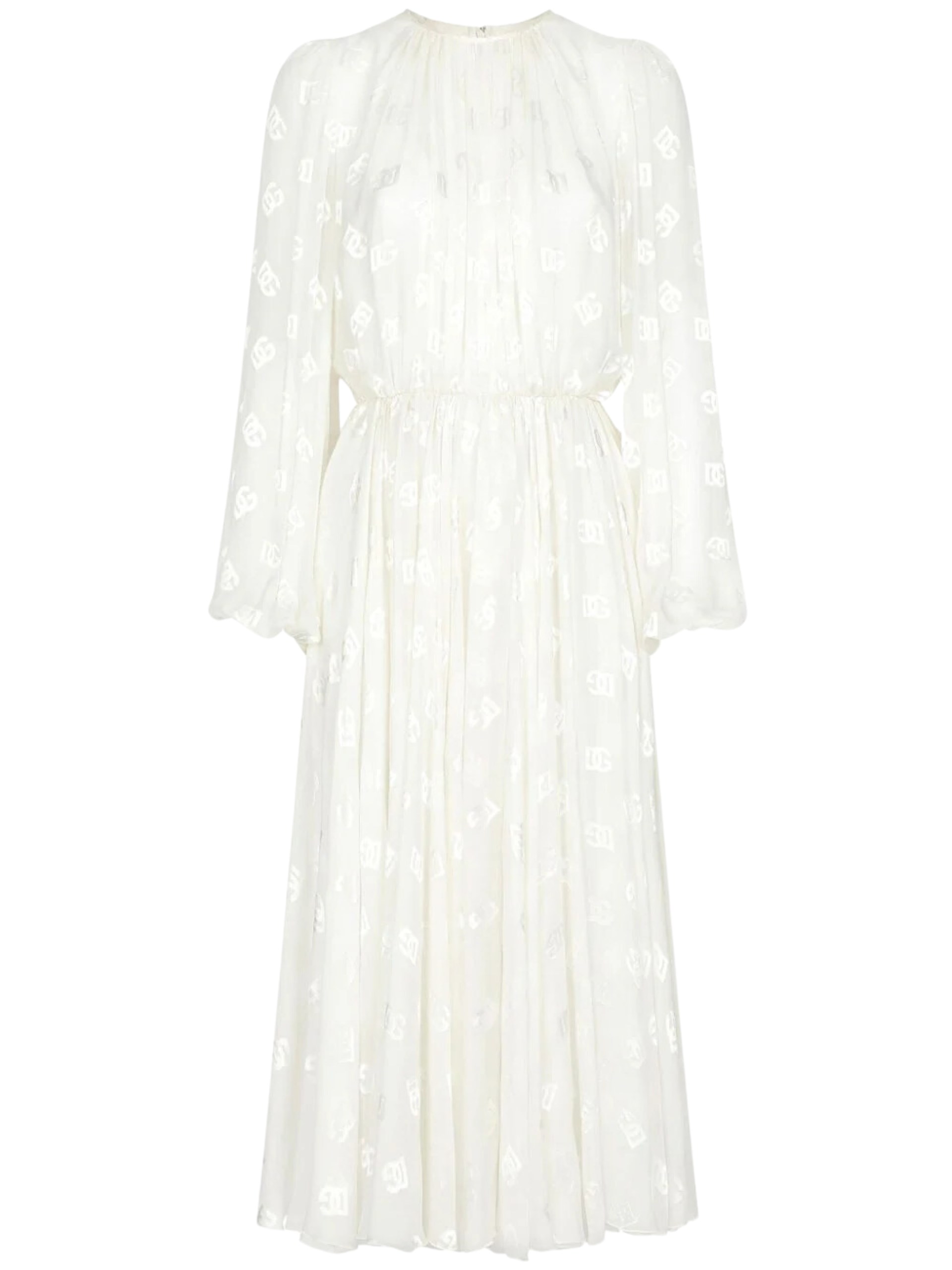 Dolce&Gabbana white monogram print maxi dress