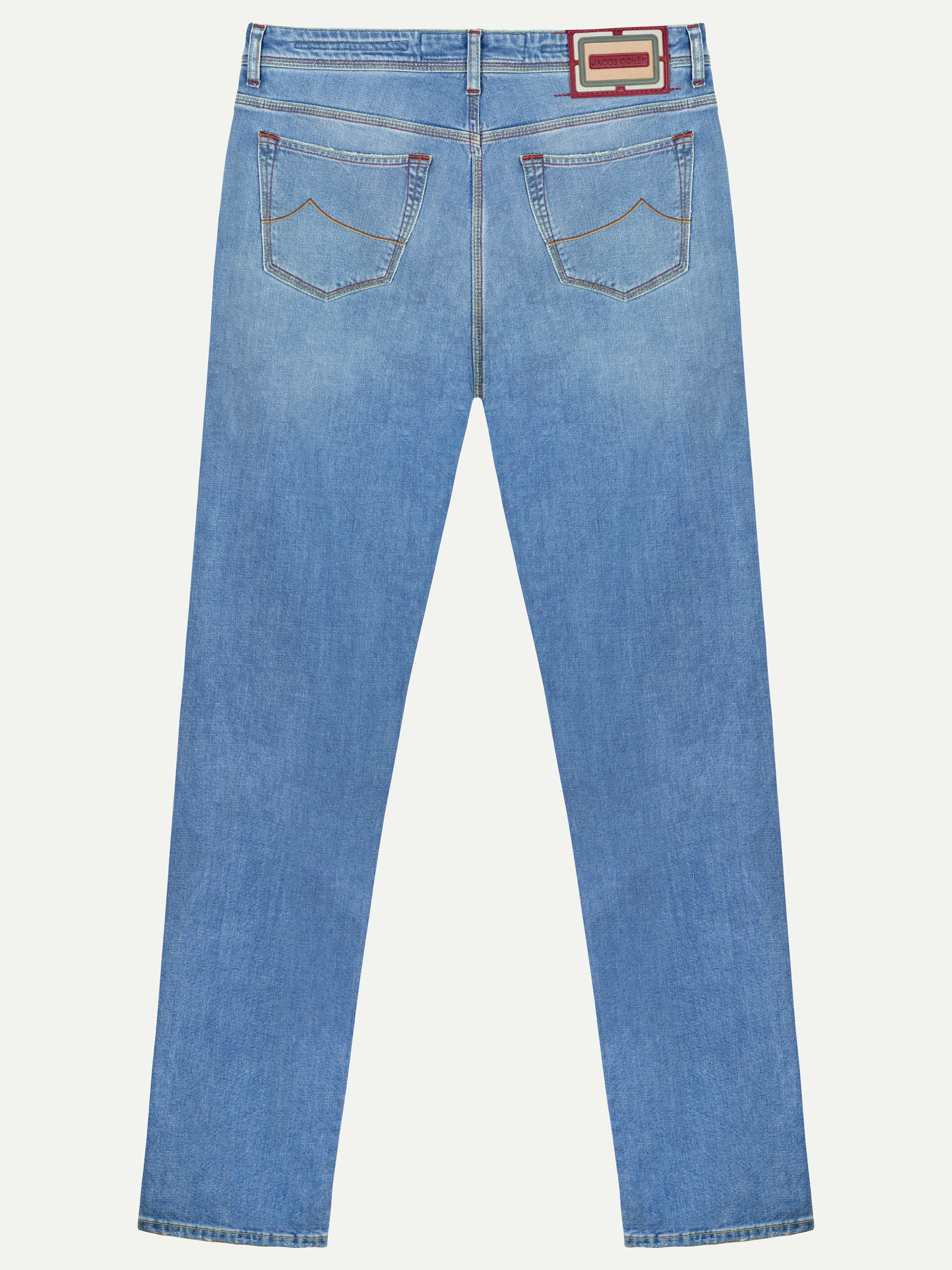Jacob Cohën men's blue jeans with colored patch on the back