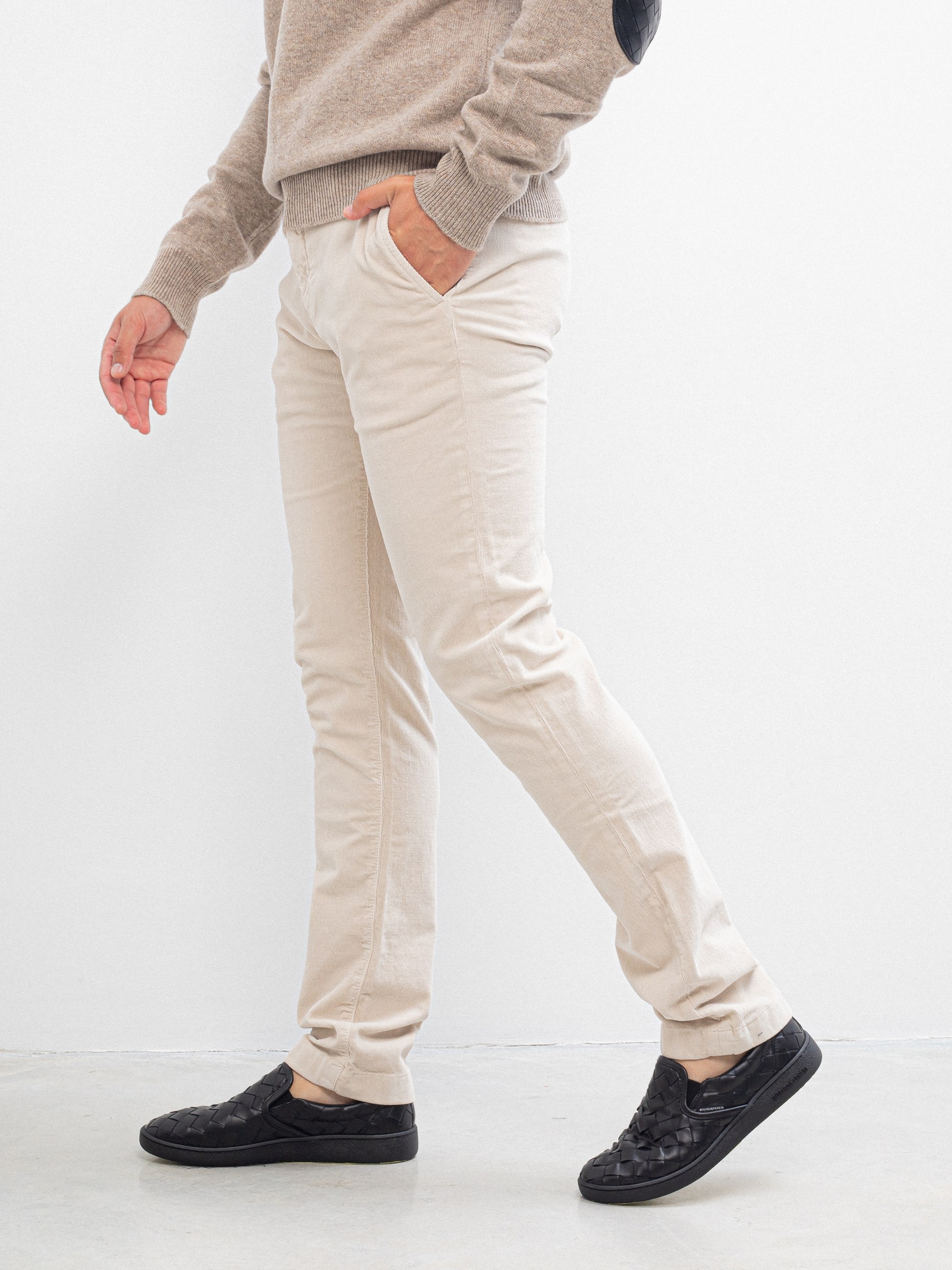 Jacob Cohën light beige corduroy cotton trousers for men